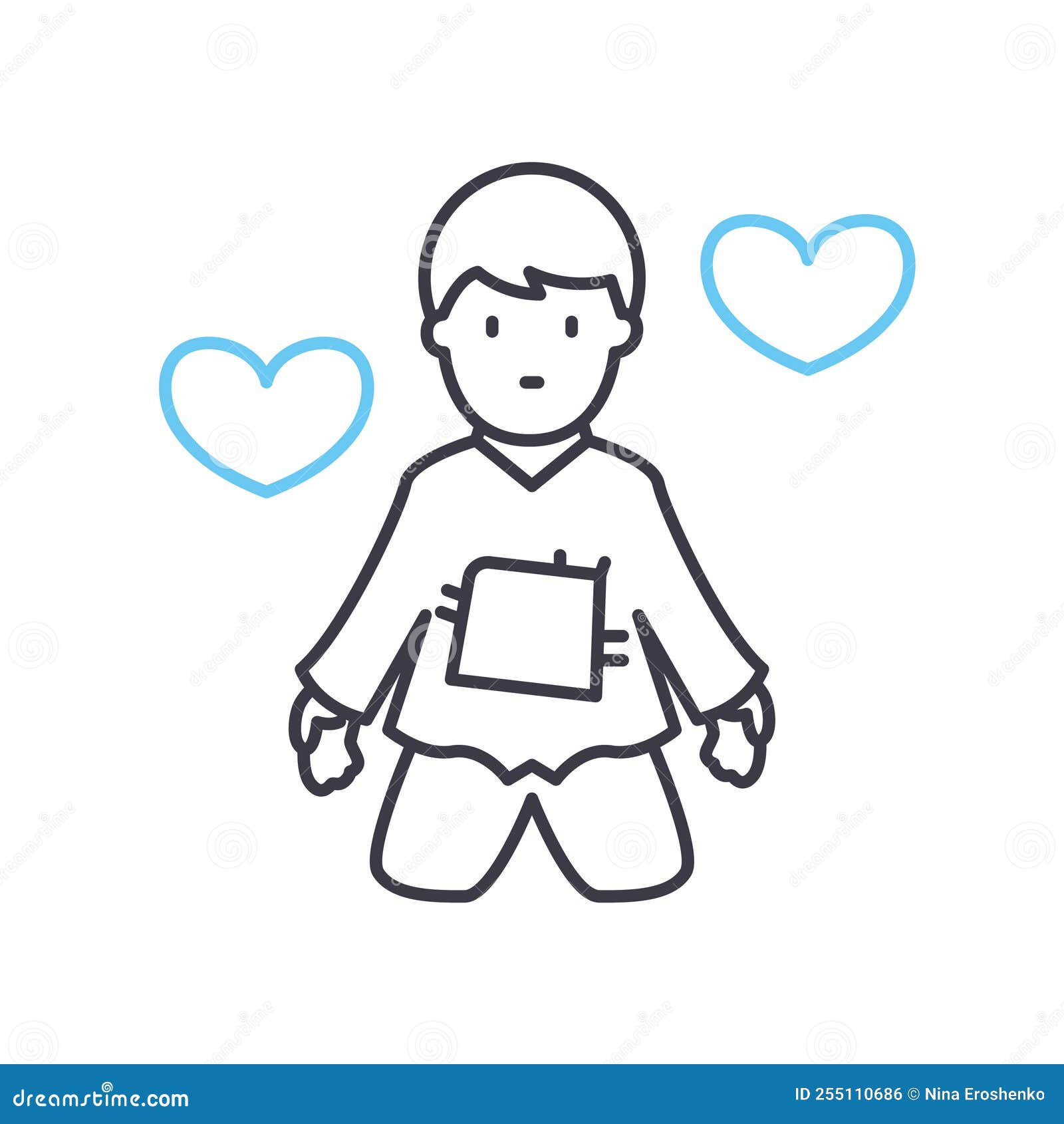 Poor Line Icon, Outline Symbol, Vector Illustration, Concept Sign Stock