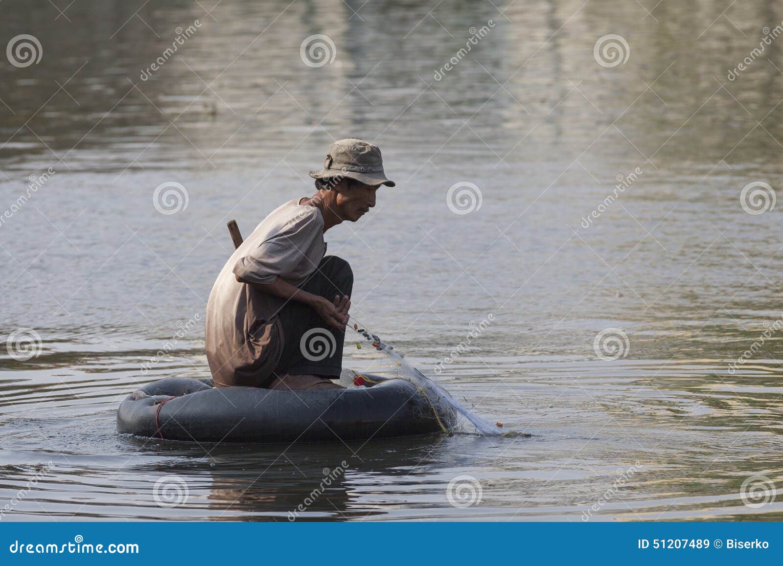 Poor man at Saigon river editorial stock image. Image of ...