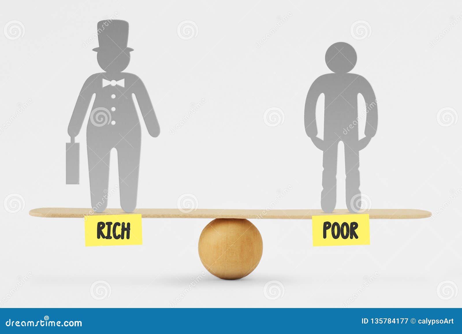 poor and rich people on balance scale - concept of social equality