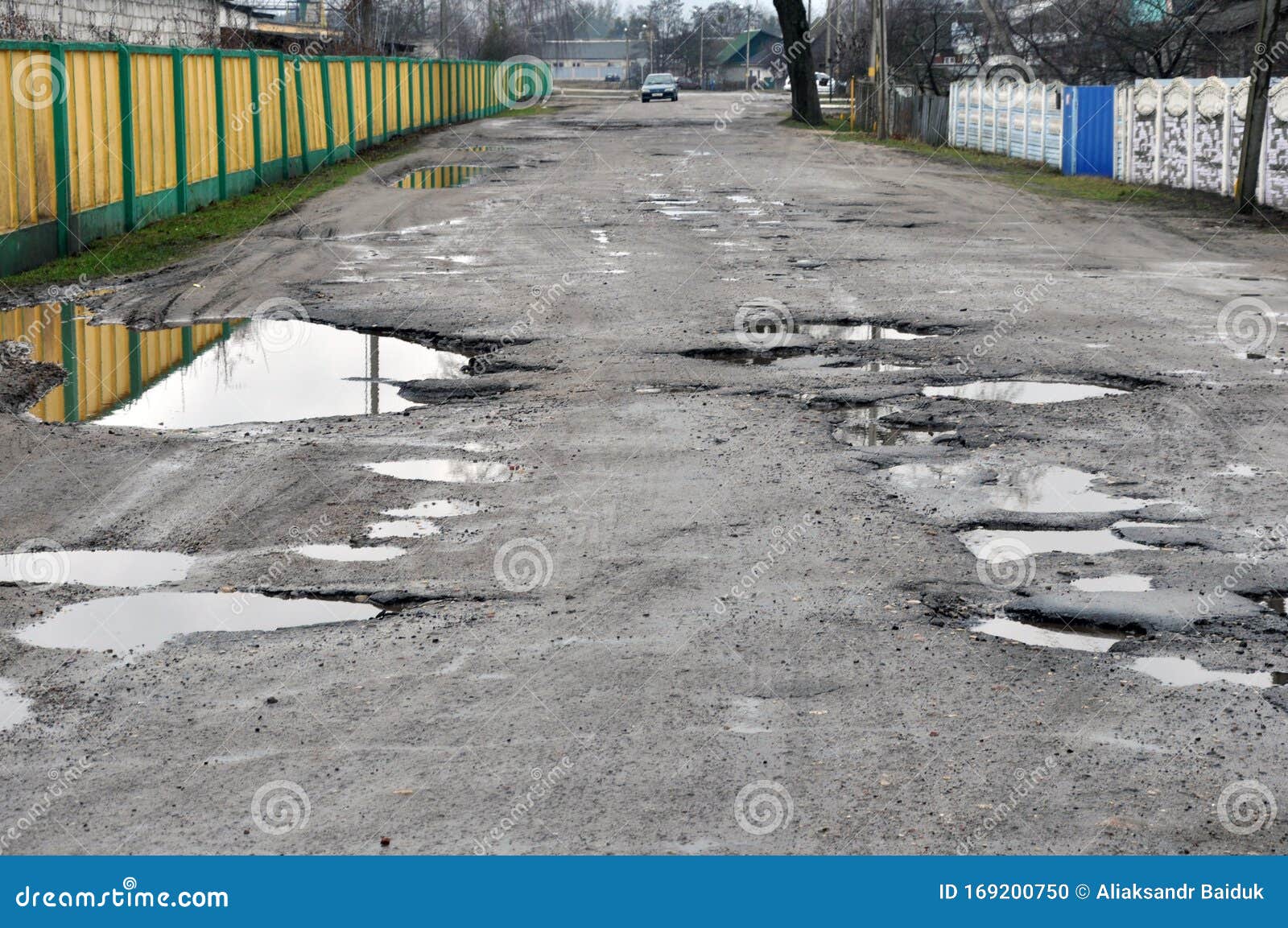 Poor Road Conditions Holes In The Asphalt The Risk Of Driving A Car