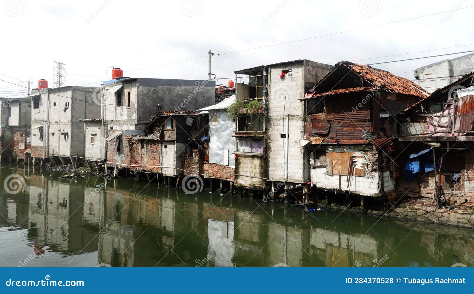Poor Settlements in Jakarta Editorial Stock Photo Image of train