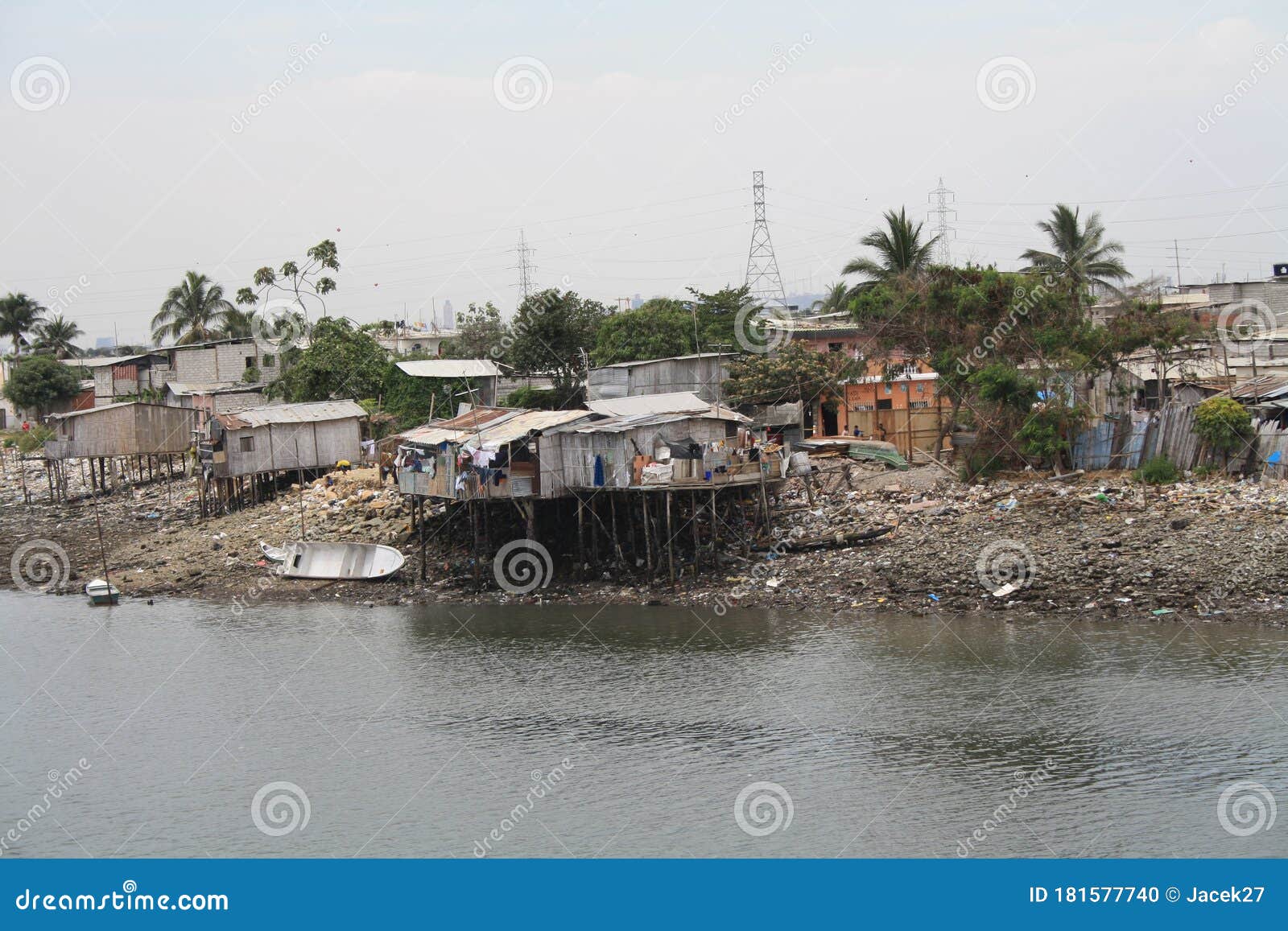 Poor slum area in Panama. stock photo. Image of refugee 181577740