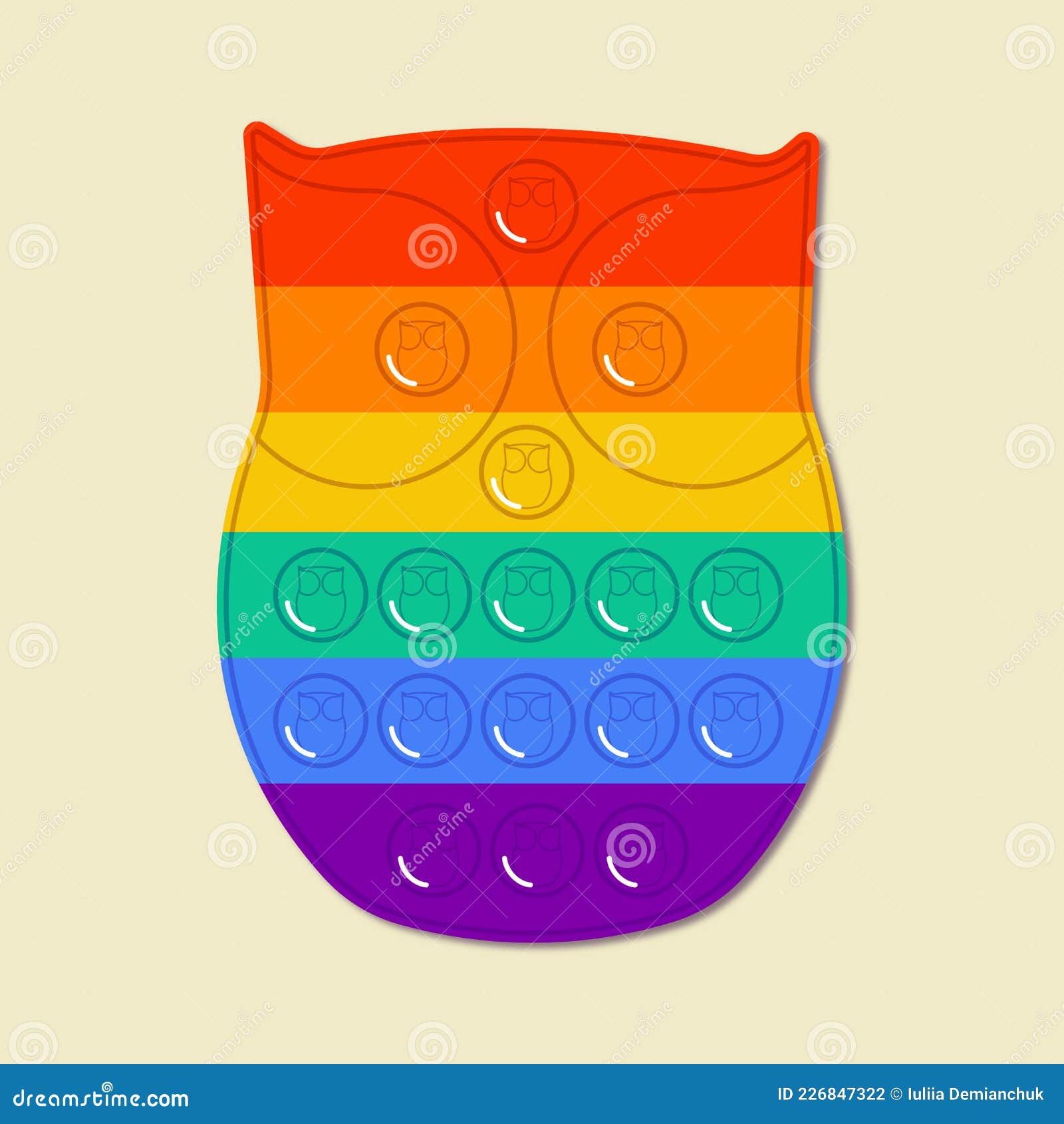 Trendy Owl pop it stock vector. Illustration of circle 226847322