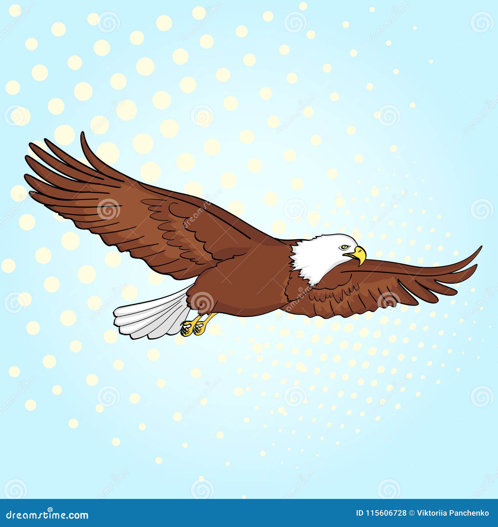 pop art background bird eagle, falcon.  of an imitation retro comic style