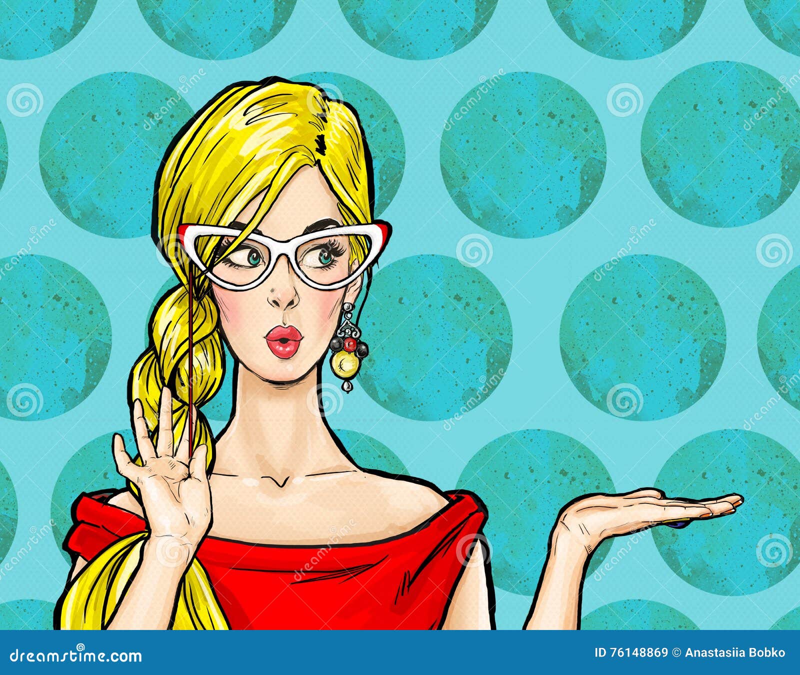 Surprised Blonde Pop Art Woman Chatting on Retro Phone. Comic Wo Stock  Illustration - Illustration of happy, advertising: 126551879