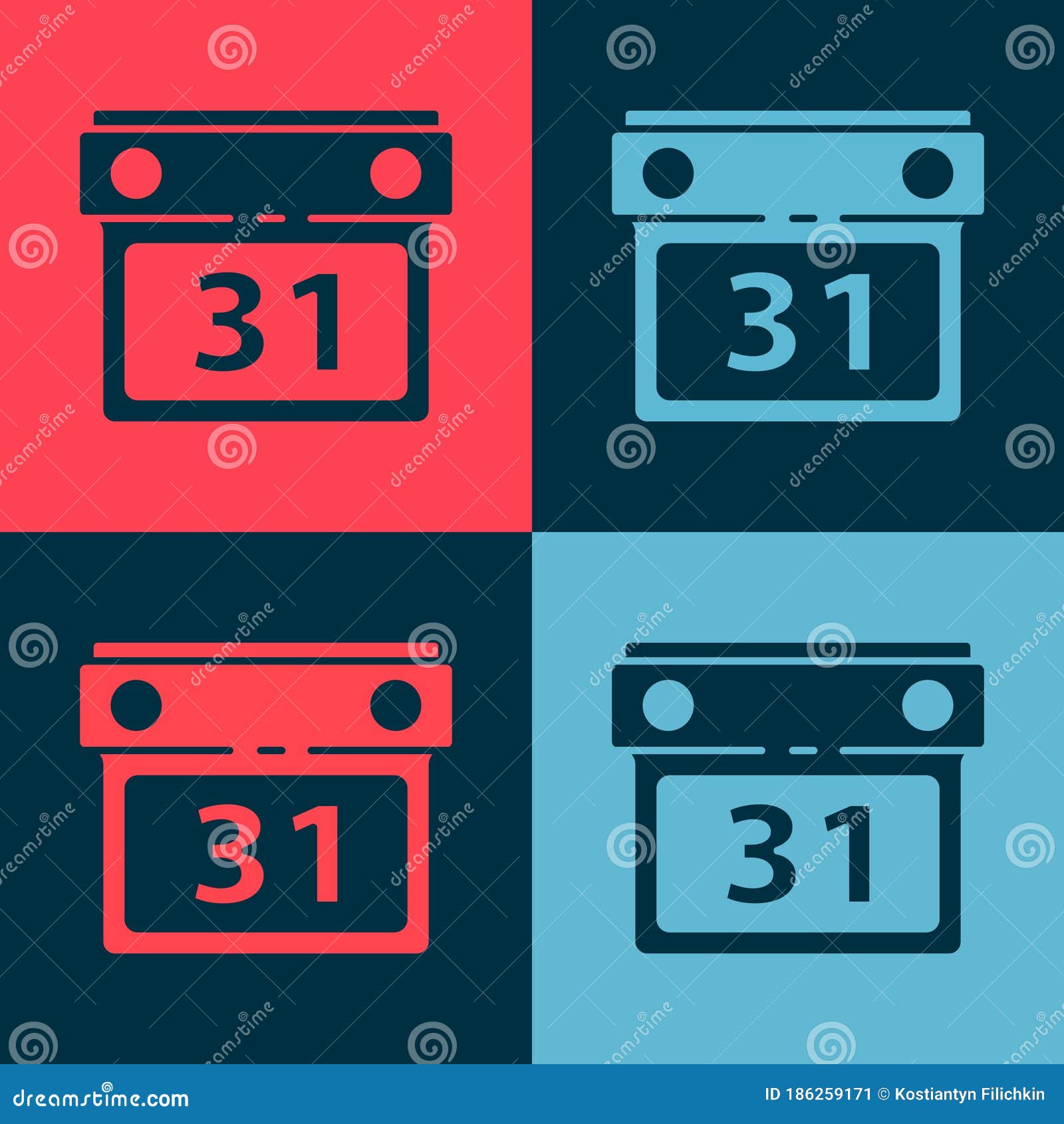 pop art calendar icon  on color background. event reminder .  