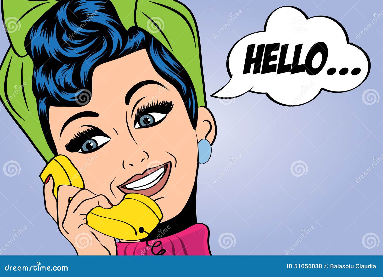 Pop art woman chatting on retro phone . Comic woman with speech Stock  Vector by ©ClaudiaBalasoiu 128426718