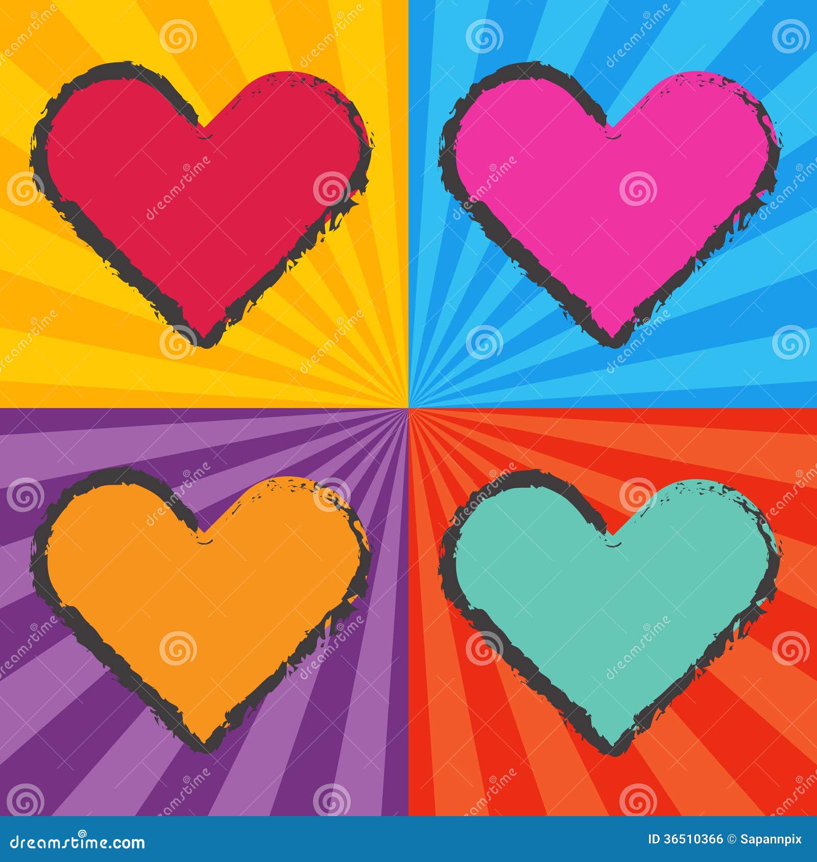 Pop Art Heart Stock Vector Illustration Of Cute Drawing