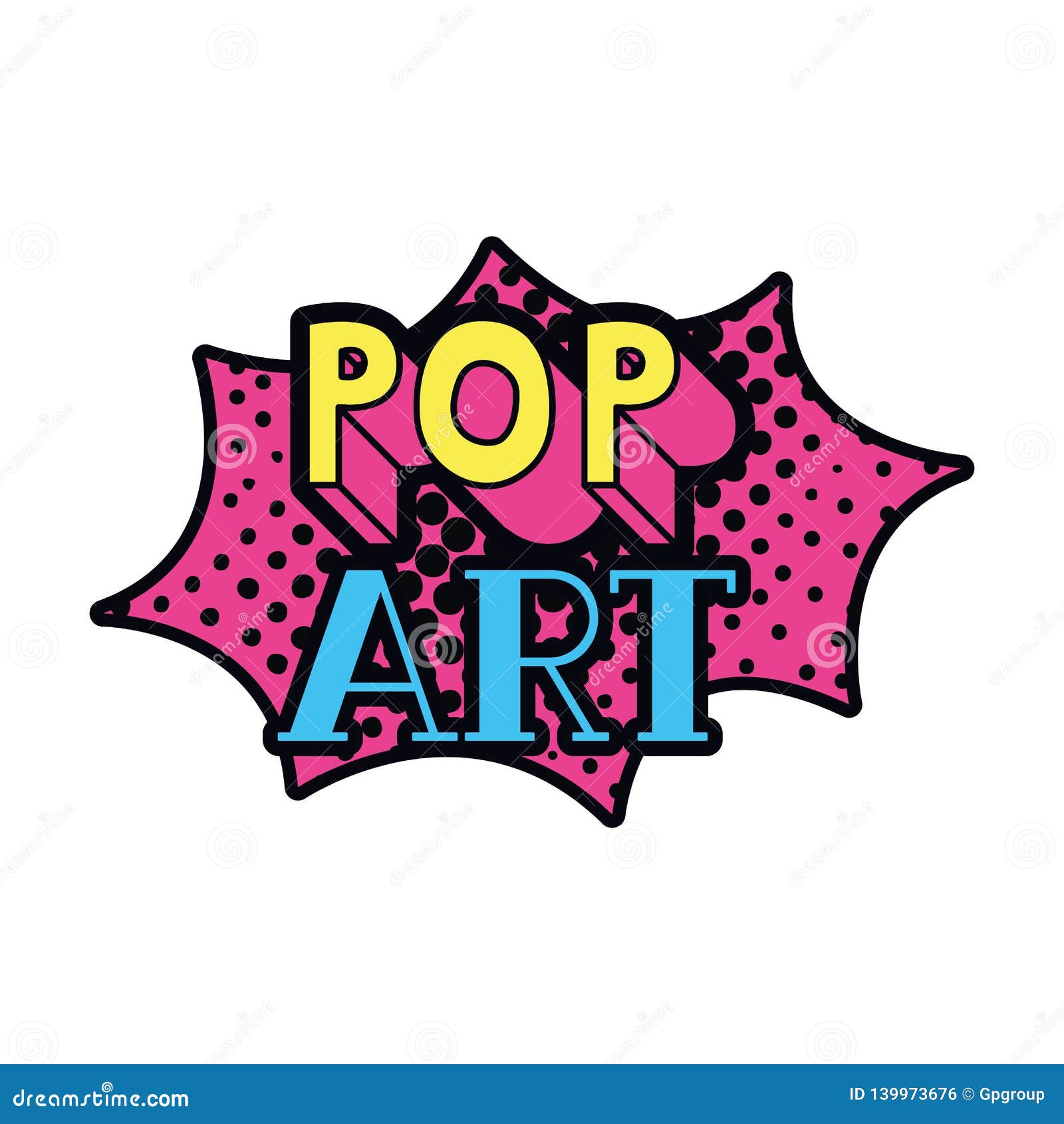 Pop Art Label Isolated Icon Stock Vector - Illustration of logo ...