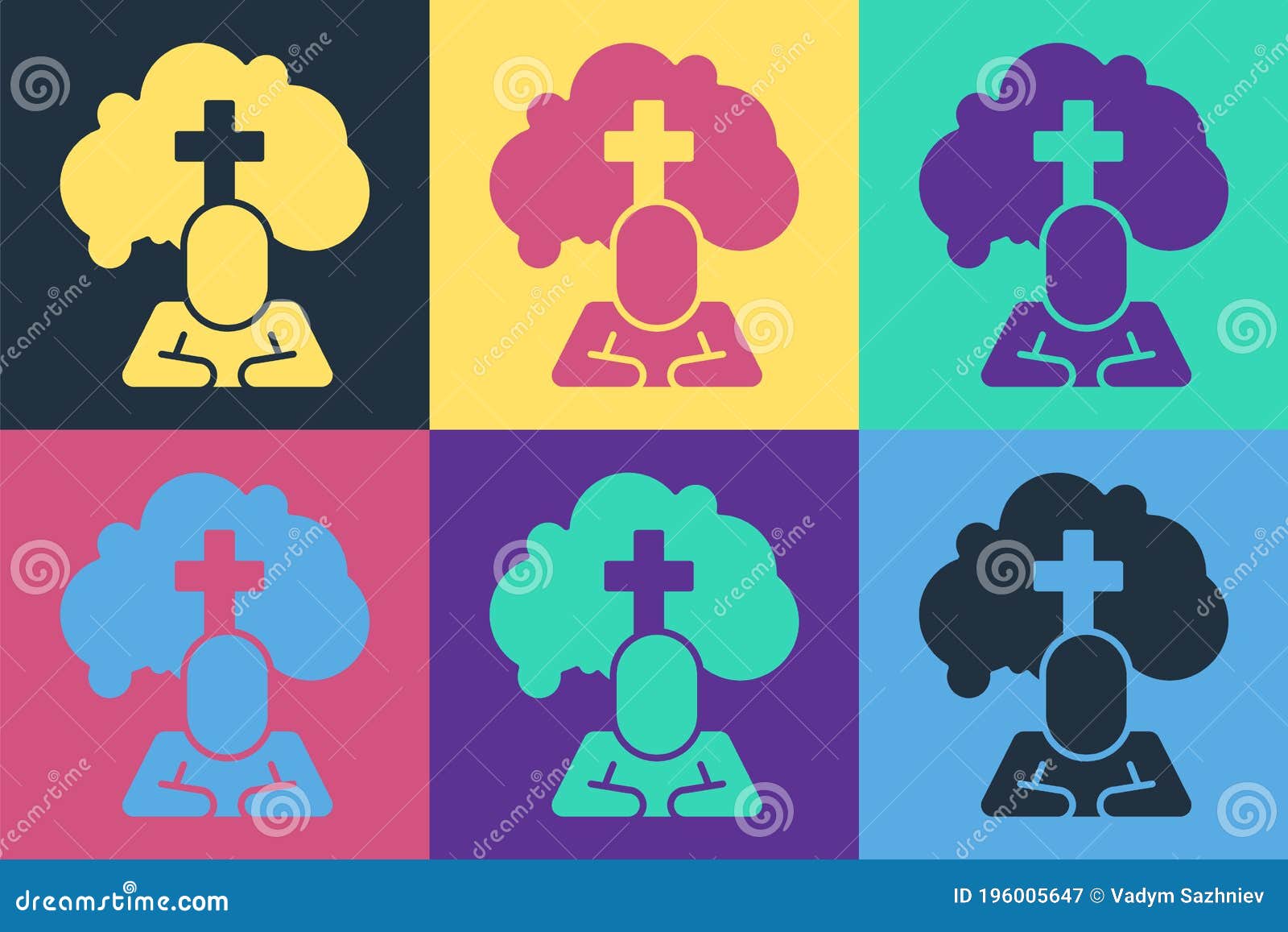 Pop Art Man Graves Funeral Sorrow Icon Isolated On Color Background The Emotion Of Grief Sadness Sorrow Death Ilustracion Del Vector Ilustracion De Hombre Fondo