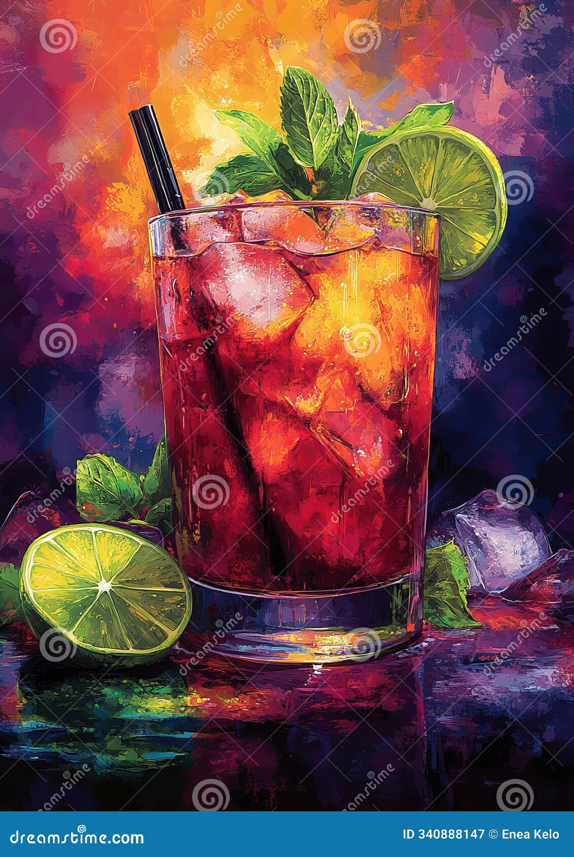 pop art mojito screen print