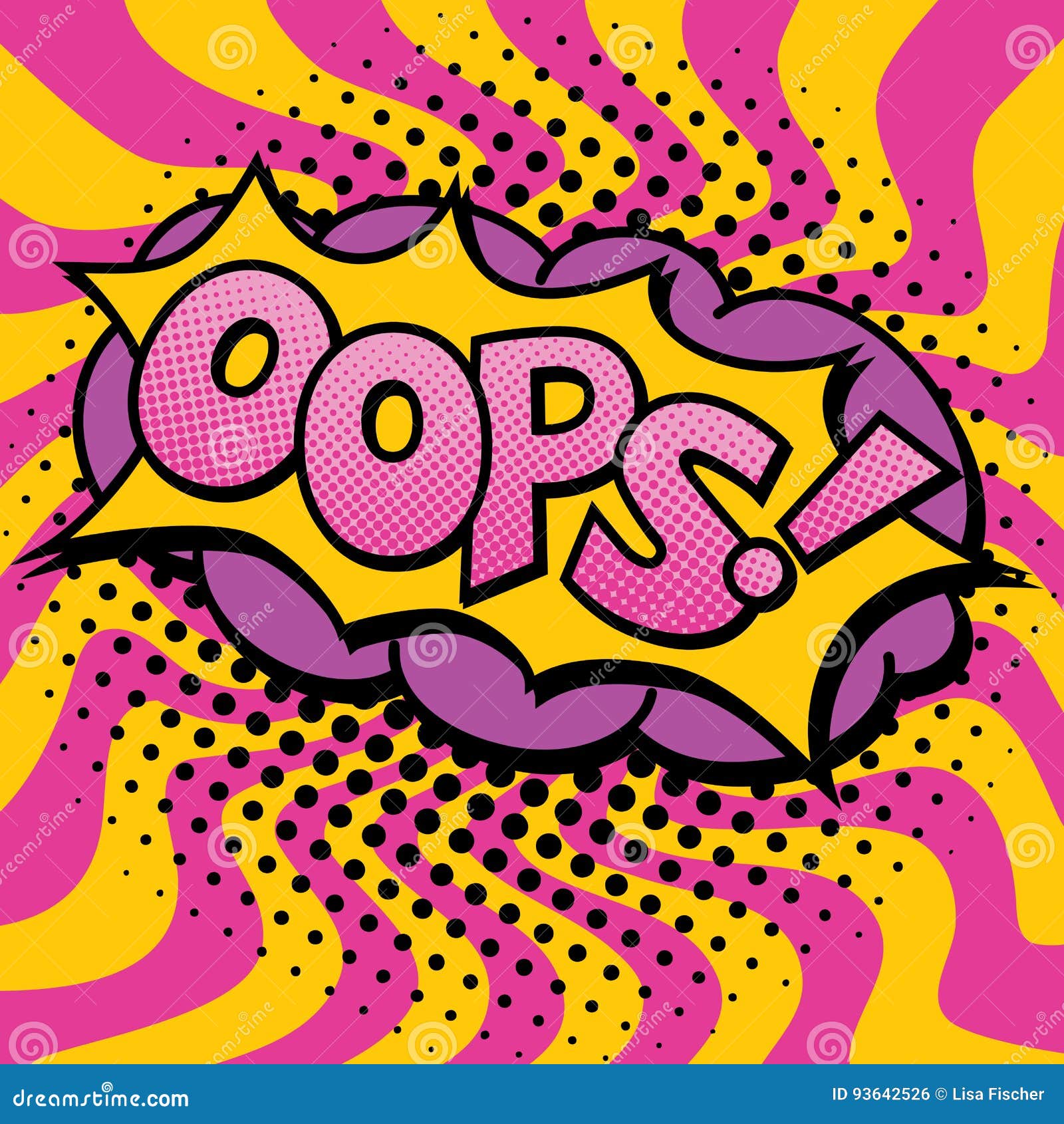  Pop  Art  OOPS Text  Design  stock vector Illustration of 