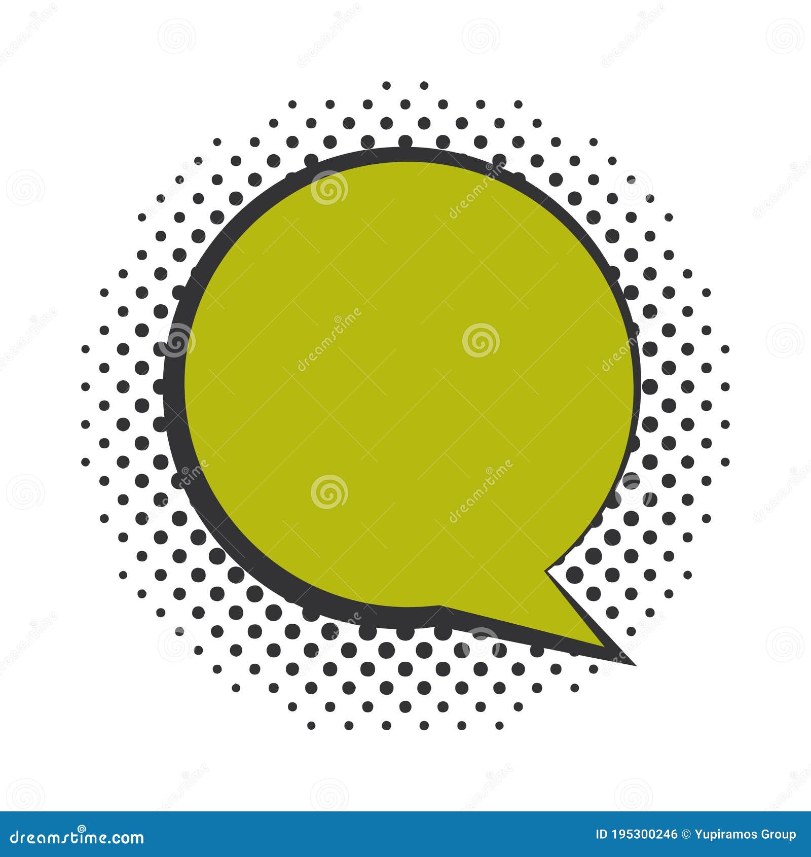 Pop Art Speech Bubble Cartoon Comic Halftone Style Flat Design White