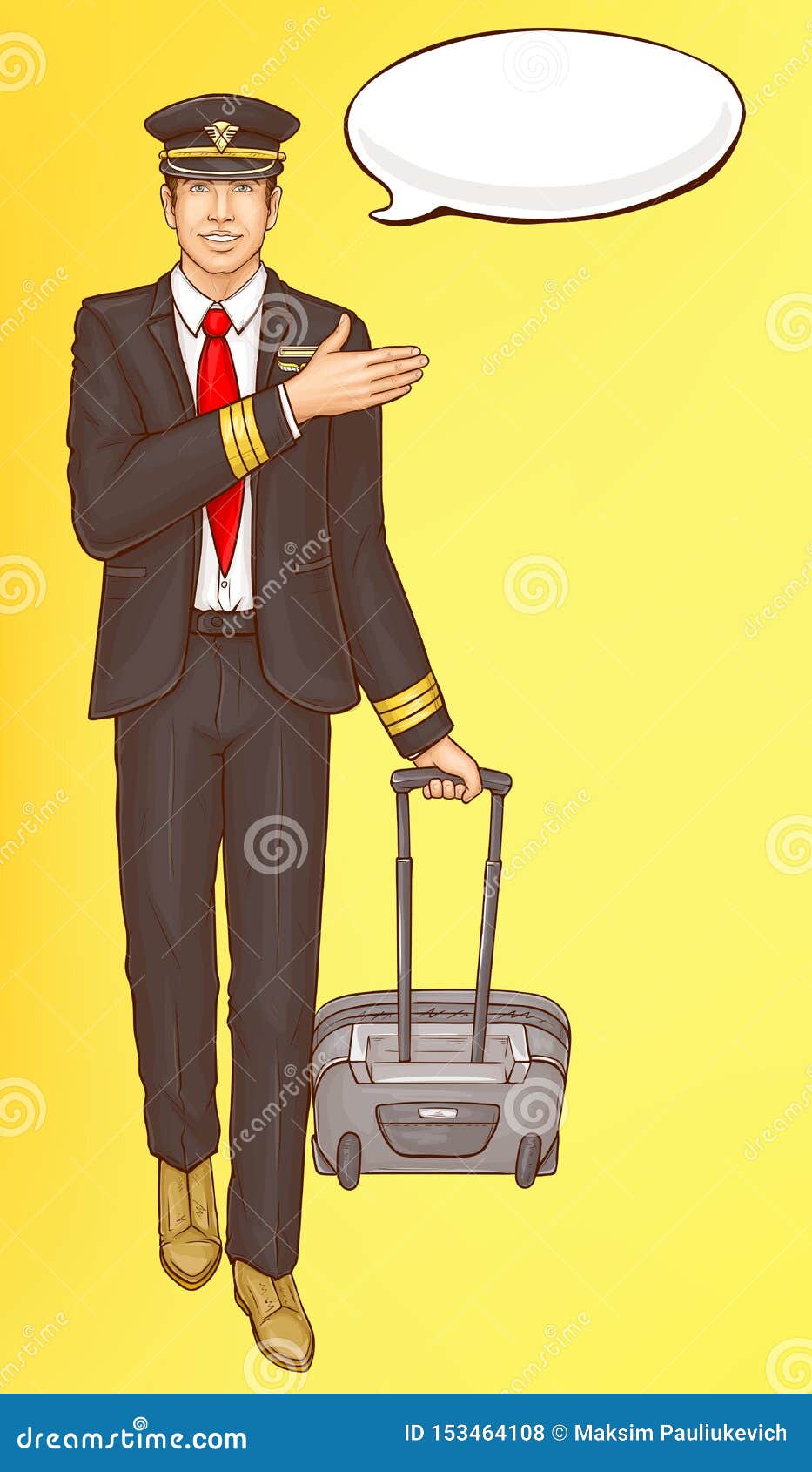 pop art steward, flight attendant, air hostess man