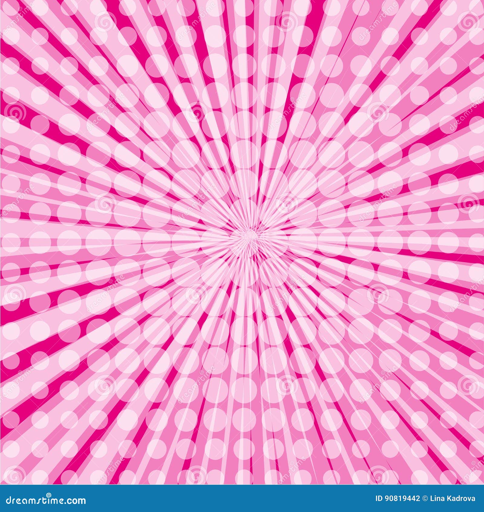 Pop Art Style Halftone Explosion With Light Rays Stock Vector