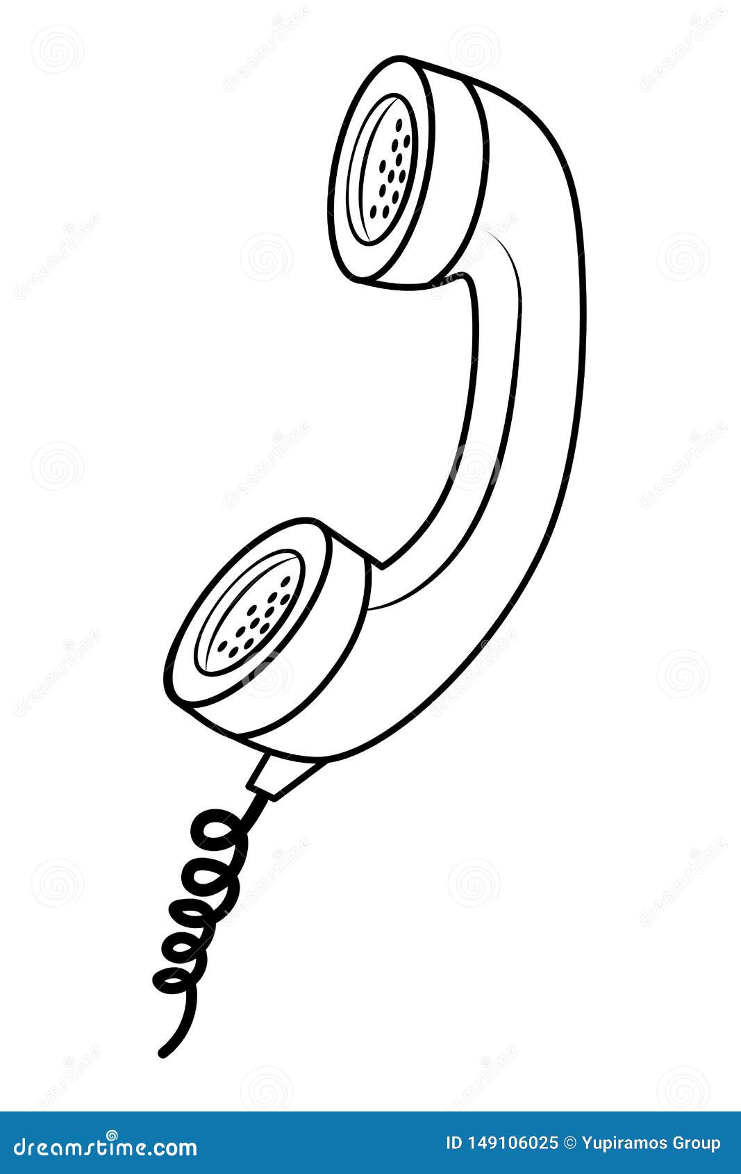 Pop Art Telephone Vintage Cartoon in Black and White Stock Vector -  Illustration of comic, style: 149106025