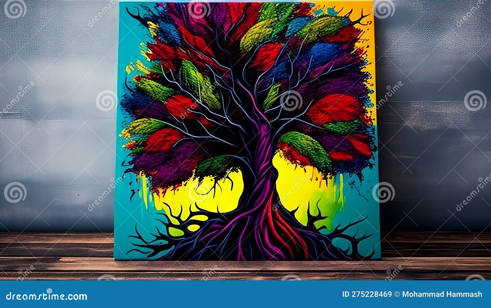 Pop Art Tree in a SciFi World with Depth of Field, Made with