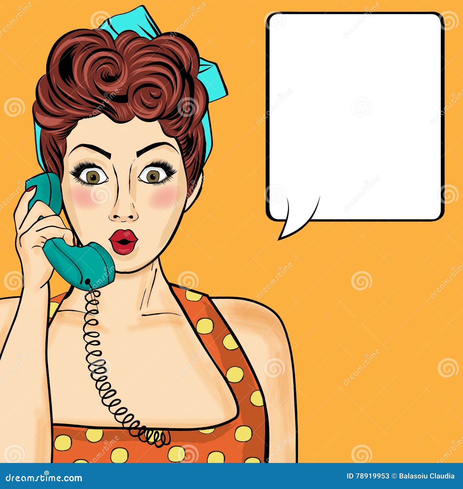 Surprised Blonde Pop Art Woman Chatting on Retro Phone. Comic Wo Stock  Illustration - Illustration of happy, advertising: 126551879