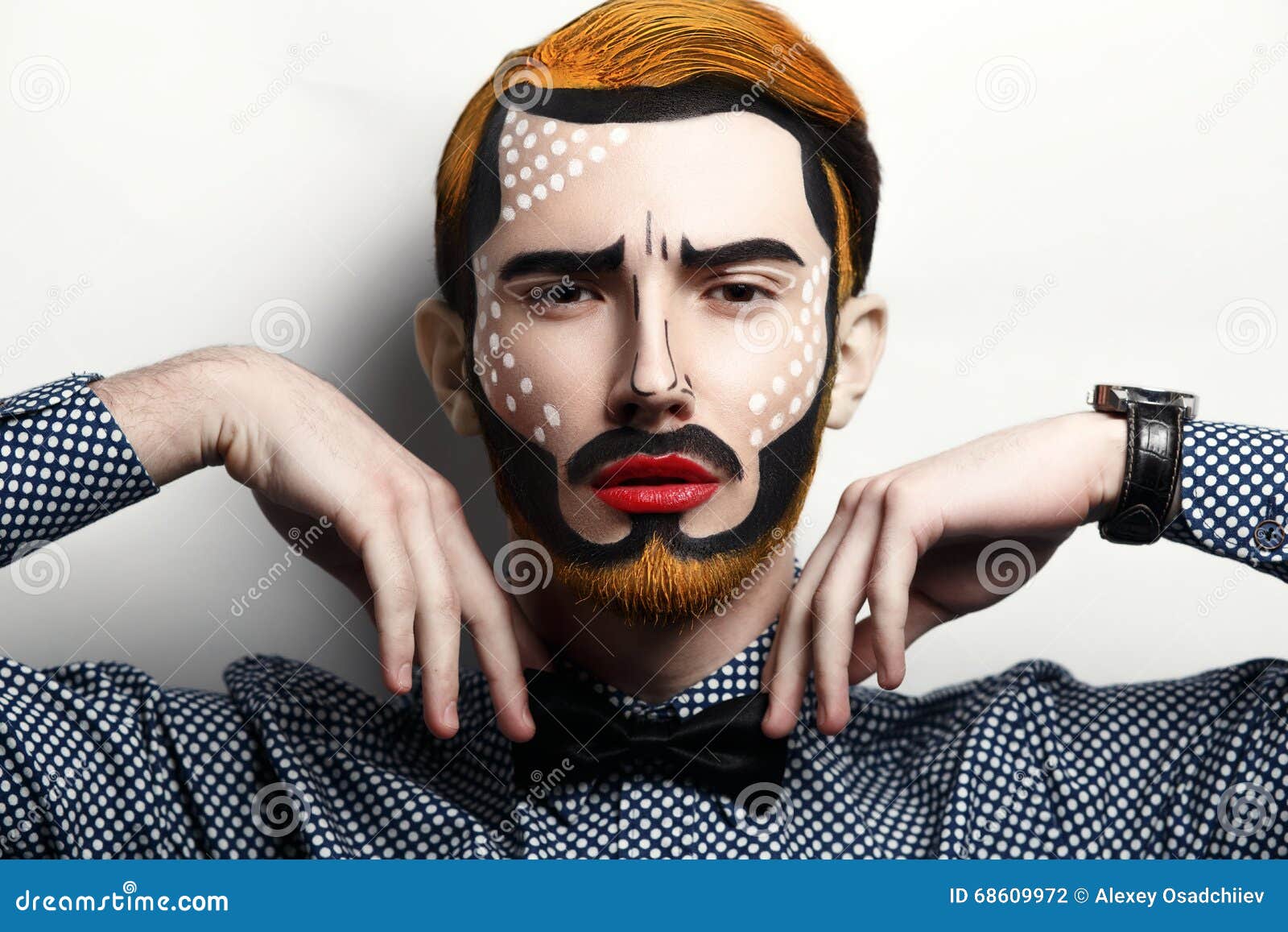 Pop Arten Mann Stockfoto Bild Von Gesicht Comics Blau 68609972