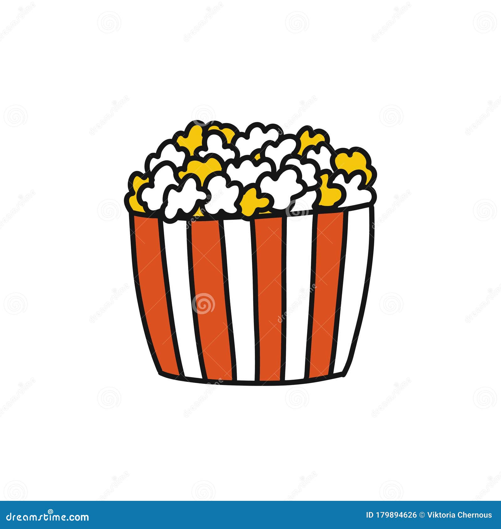 Pop Corn Doodle Icon, Vector Illustration Stock Illustration