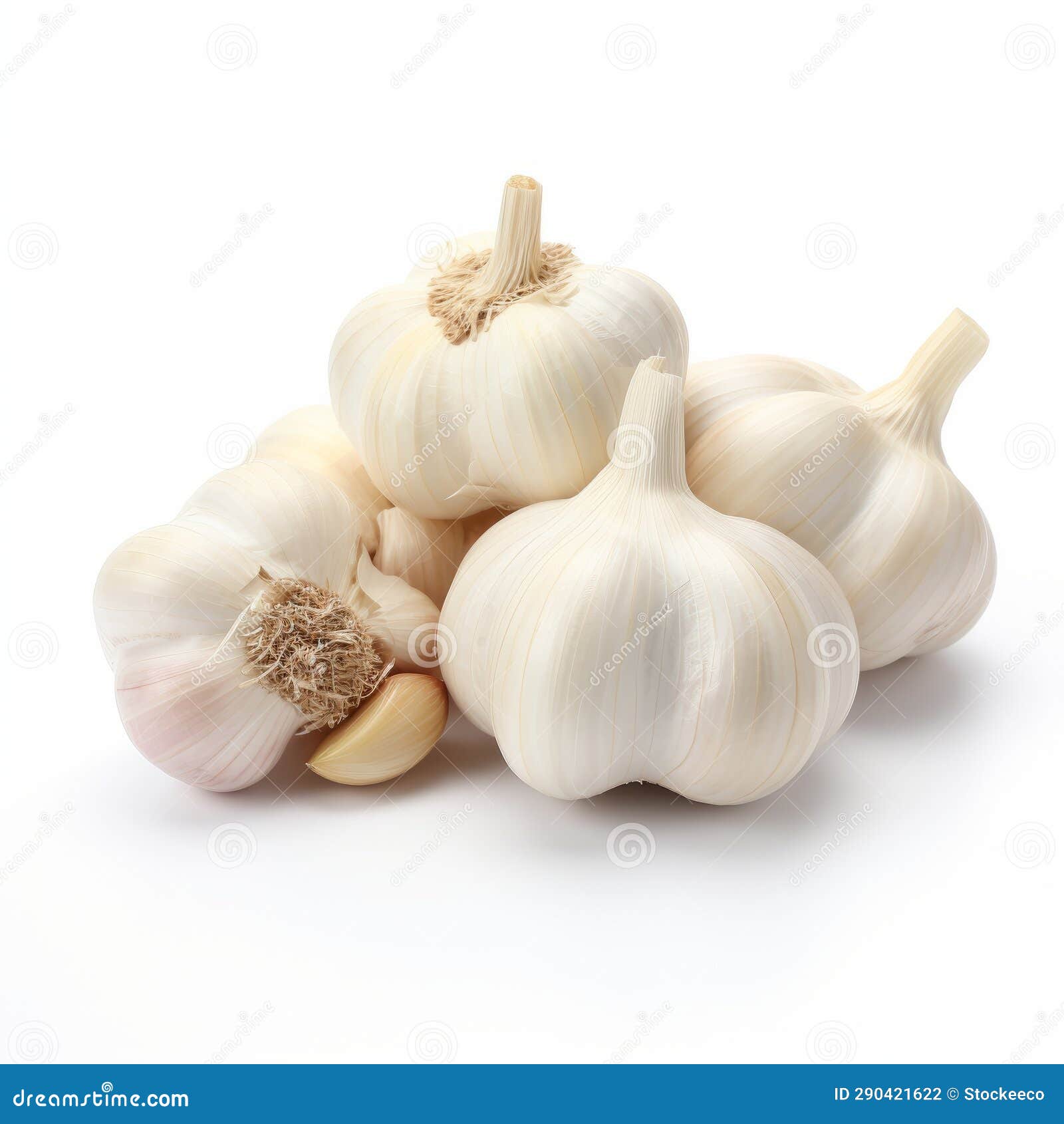 pop-culture-inspired garlic: whiplash curves on white background