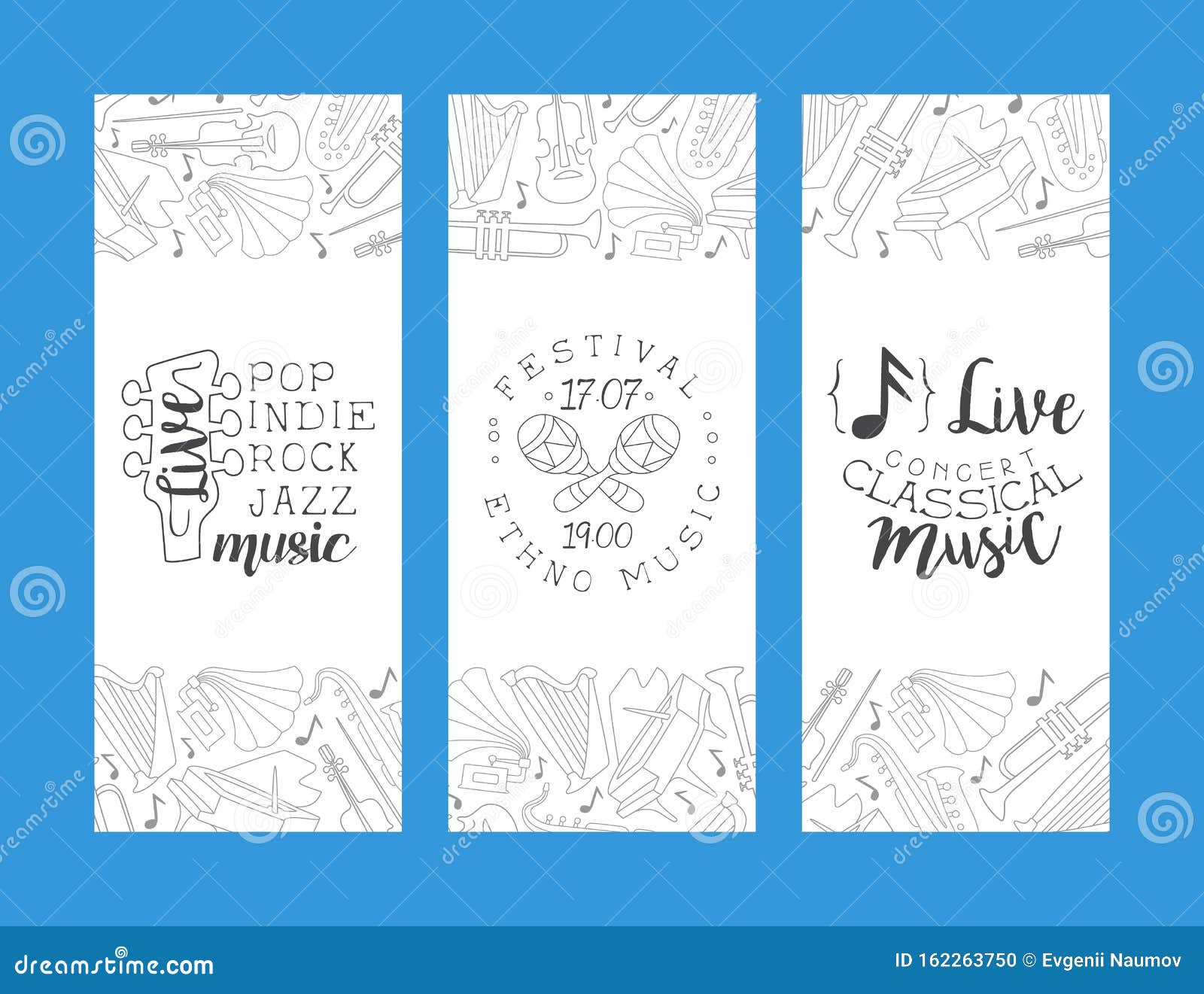 Pop Indie Rock Jazz Vertical Ethno Music Festival Banner Template Live Musical Concert Vector Illustration Stock Vector Illustration Of Melody Event