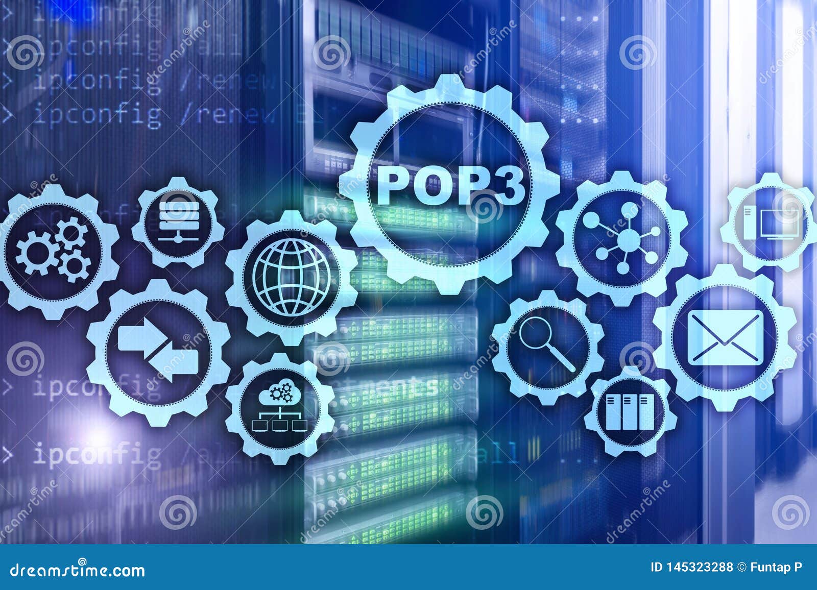 POP3. Post Office Protocol Version 3. Standard Internet Protocol on  Datacenter Background. Stock Photo - Image of network, post: 145323288
