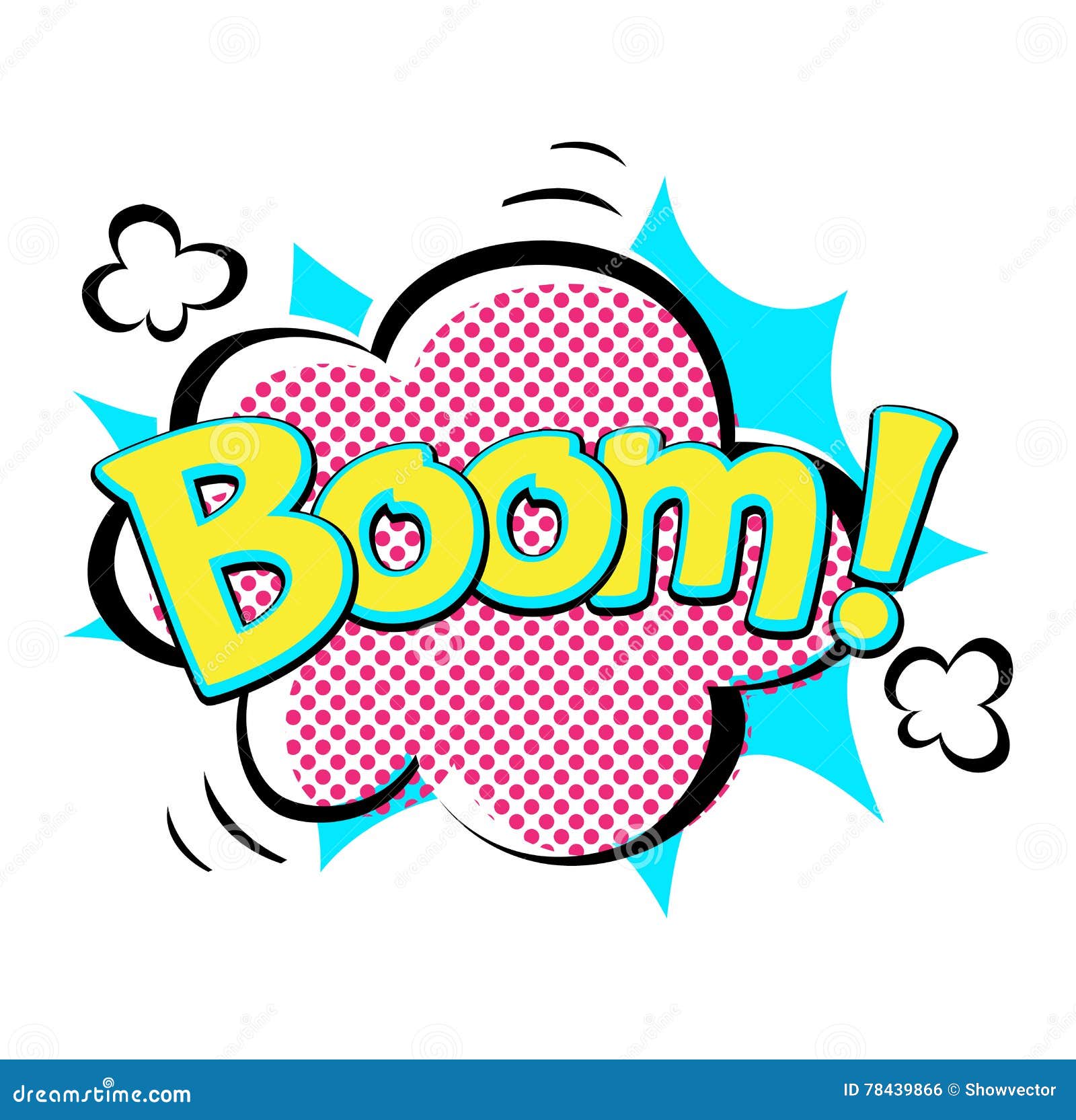 Popart Comic Speech Bubble Boom Effects Vector Stock