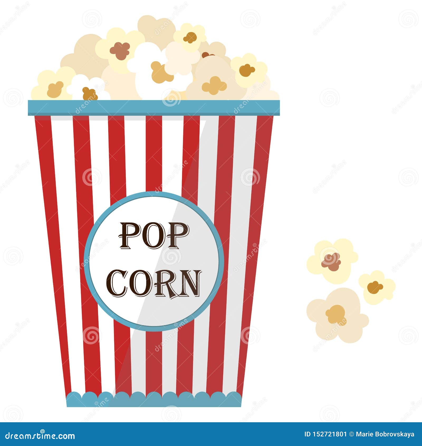 Popcorn Bag. Cinema Icon in Flat Design Style Stock Vector - Illustration  of cinema, corn: 152721801