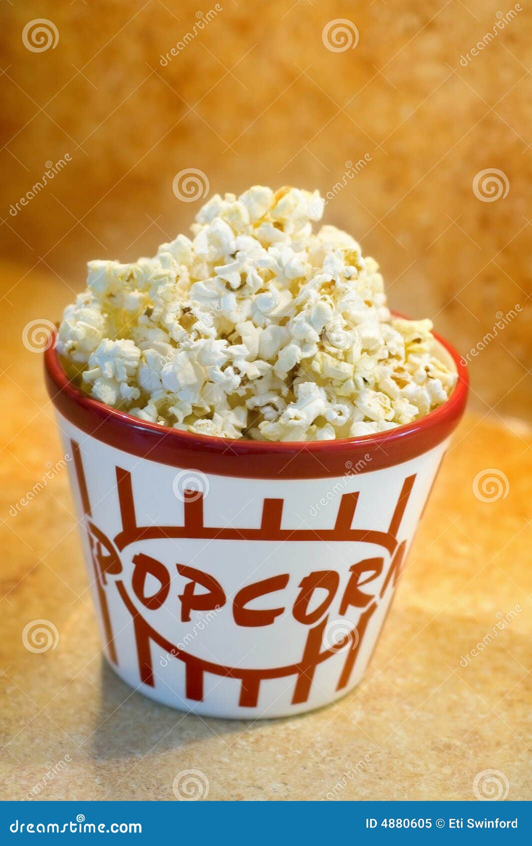 Popcorn bowl stock image. Image of gold, popcorn, entertainment 4880605