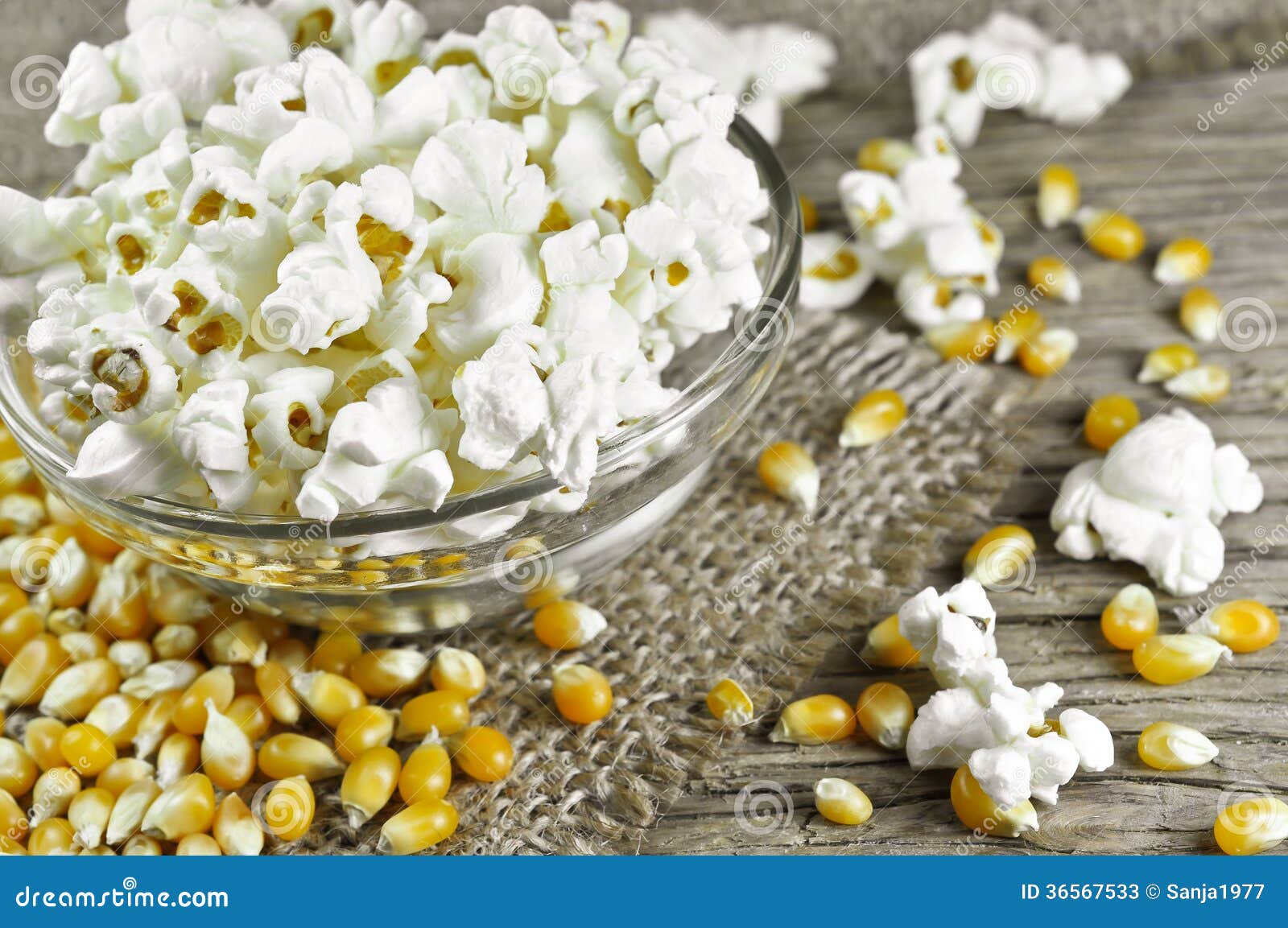 Popcorn in Bowl on Wooden Table Stock Image Image of ceramic, corn