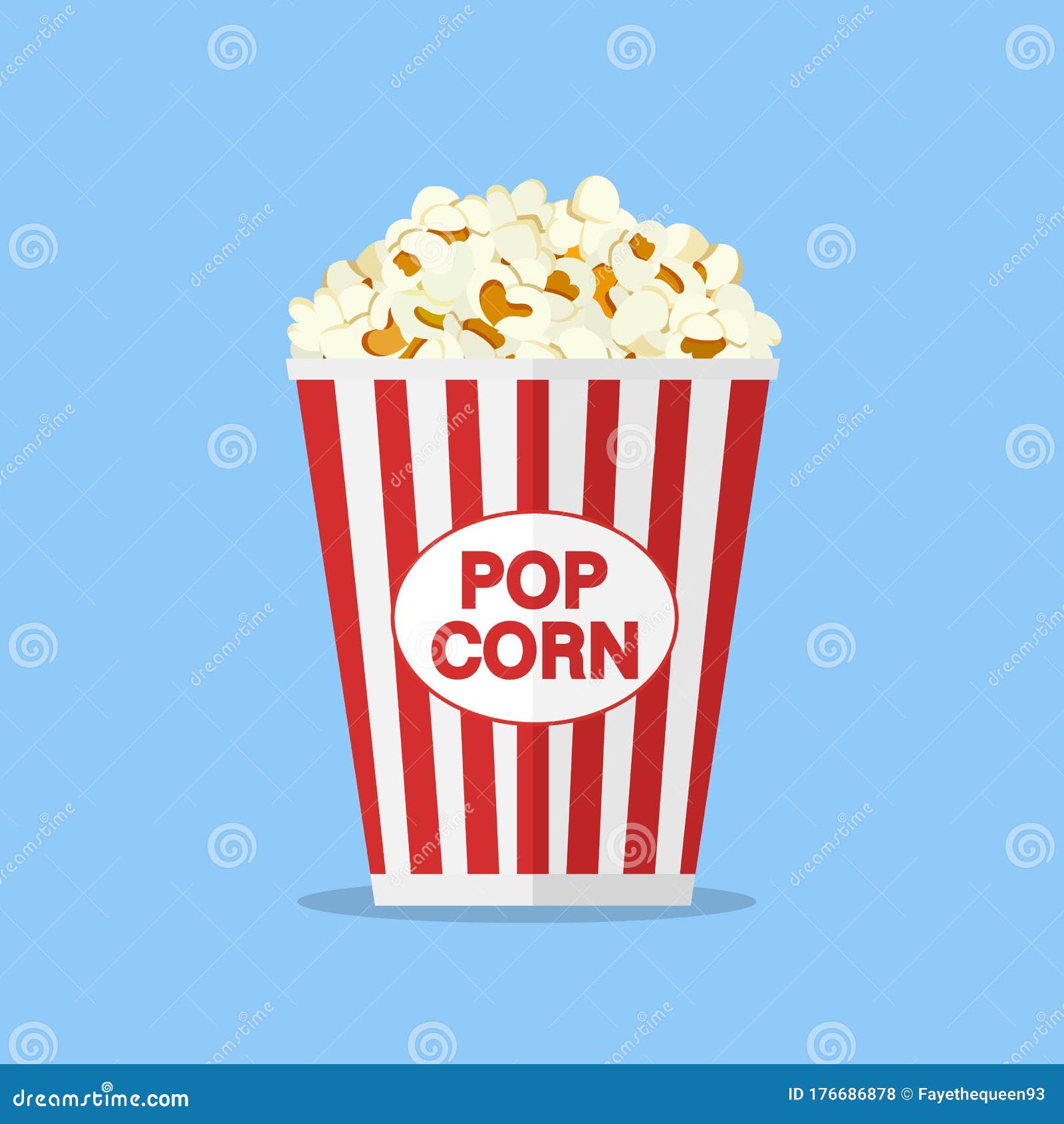 Popcorn Box in Flat Style. Pop Corn Icon Symbol Food Cinema Movie Film Isolated on Blue Background Stock Vector - Illustration of entertainment, style: 176686878 Popcorn Box in Flat Style. Pop Corn Icon Symbol Food Cinema Movie Film Isolated on Blue Background Stock Vector - Illustration of entertainment, style: 176686878