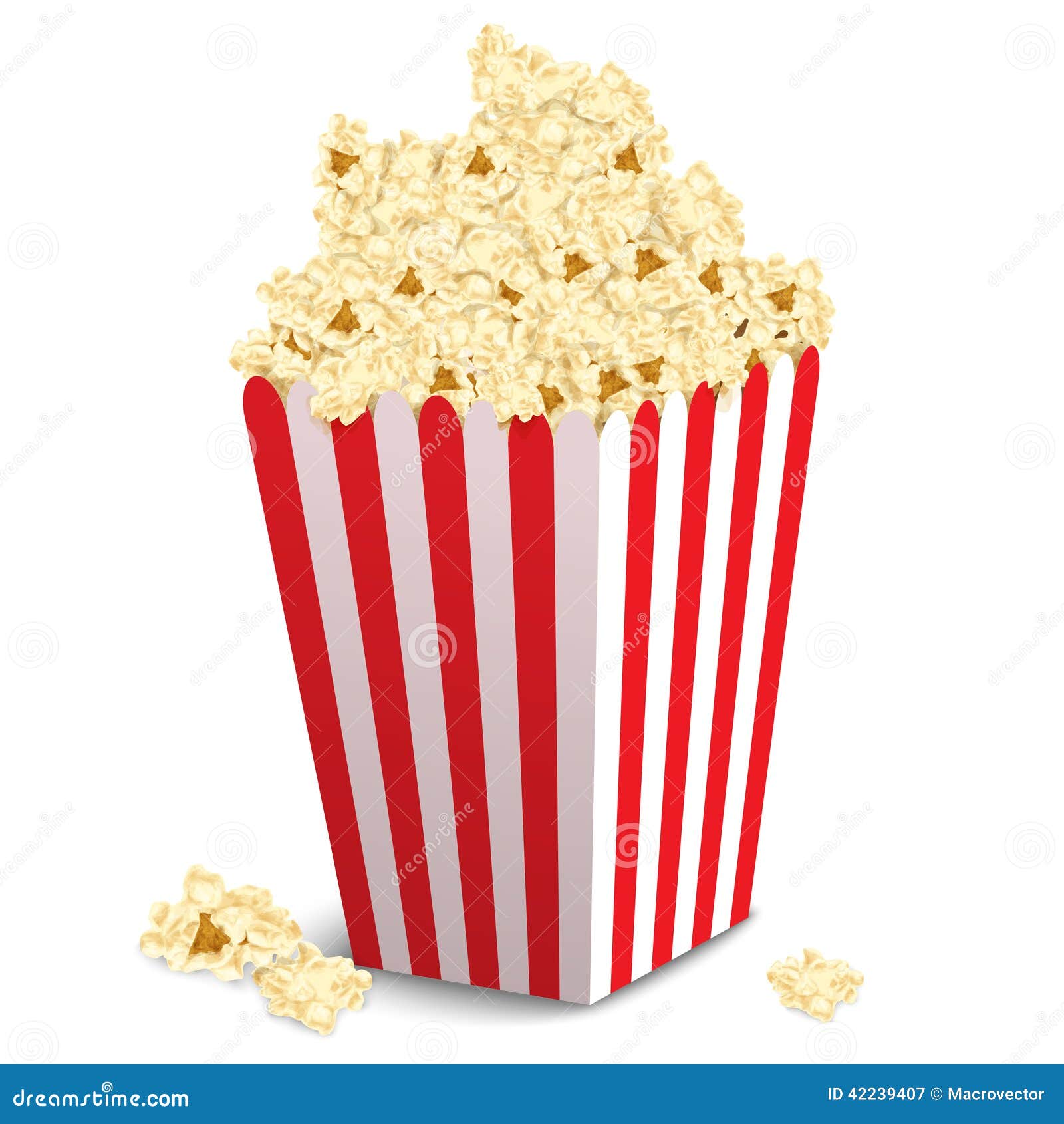 Popcorn box isolated stock vector. Illustration of full - 42239407
