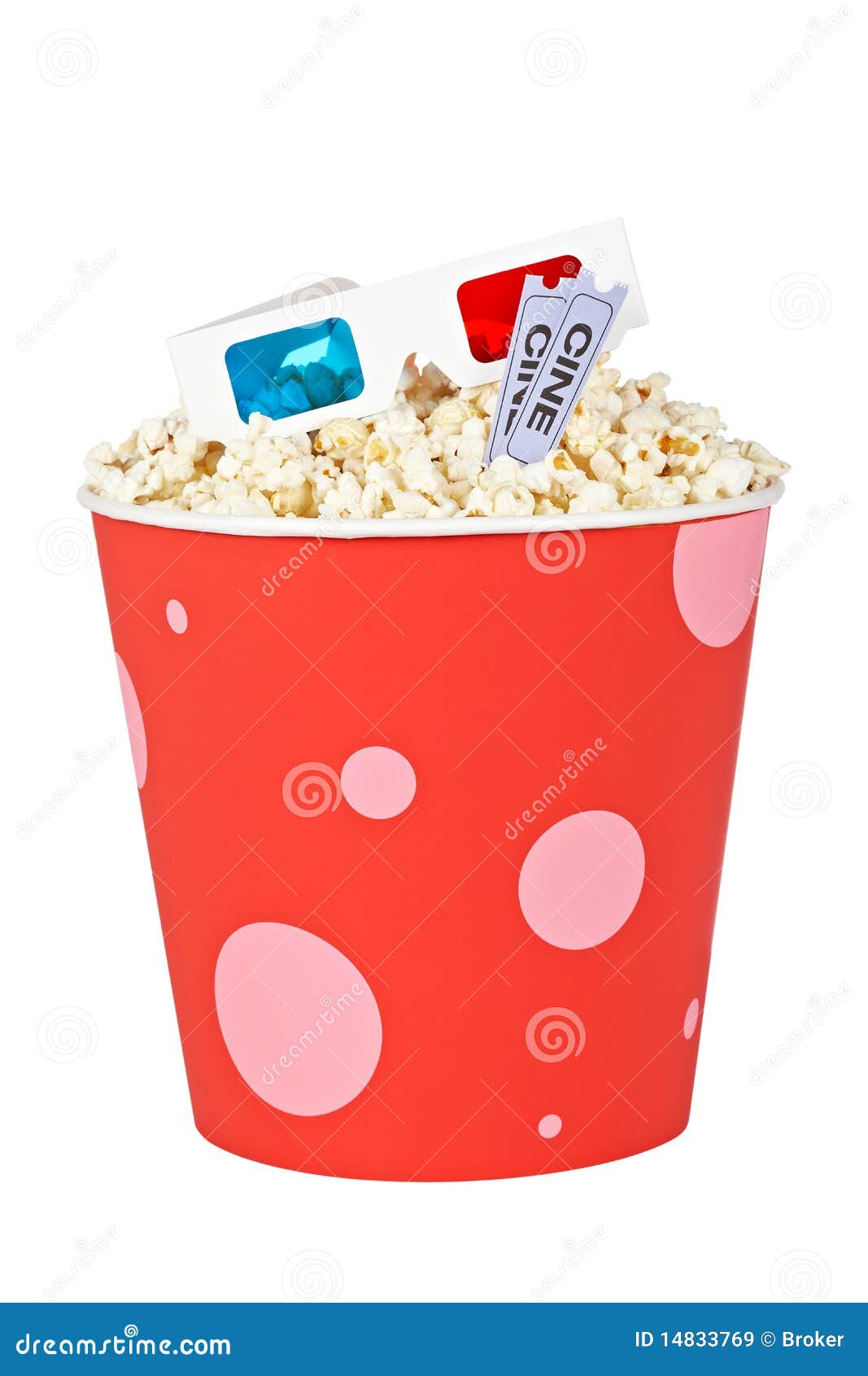 Popcorn Bucket Cut In Half On Yellow Background RoyaltyFree Stock