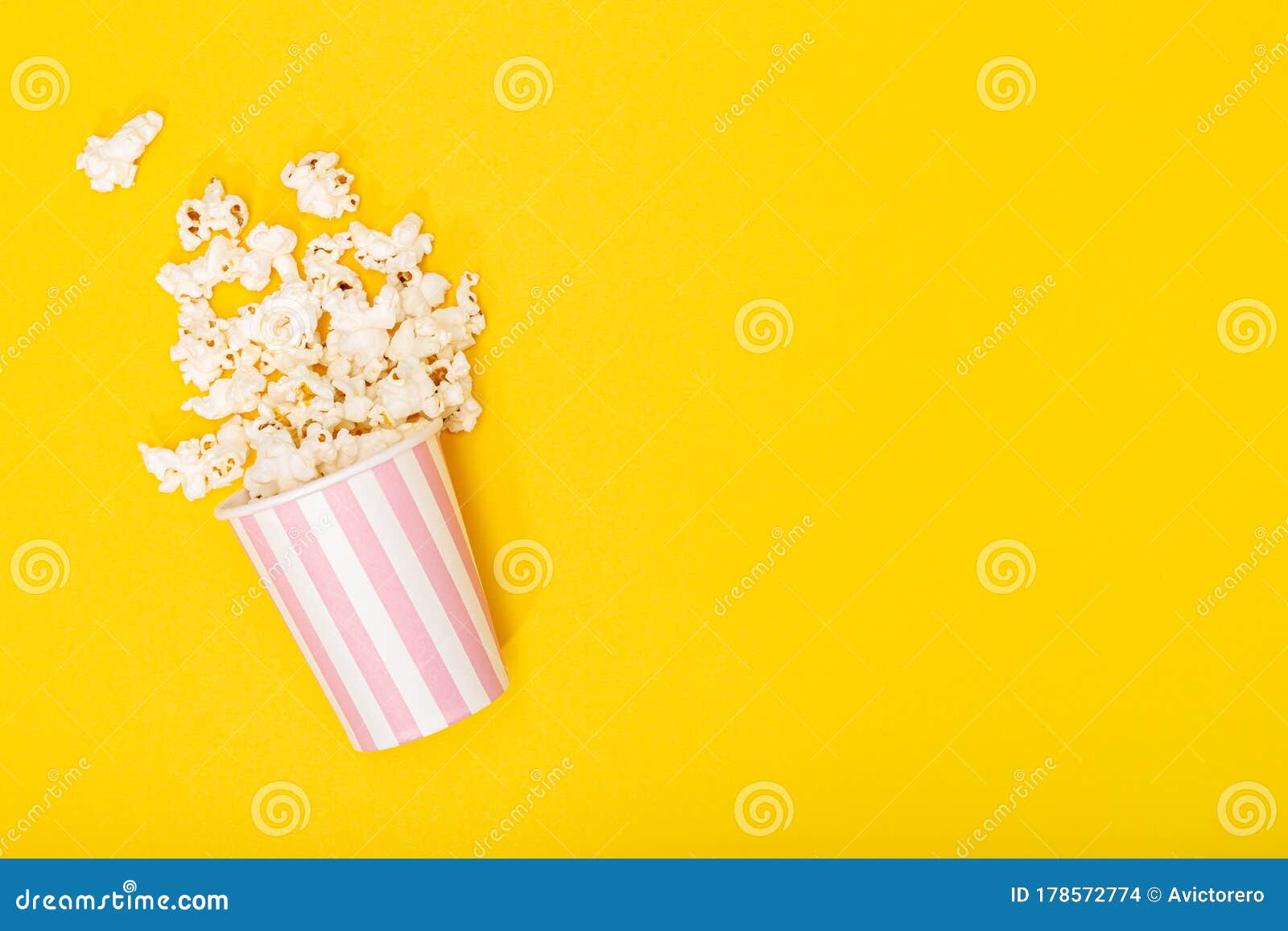 Download Popcorn Bucket On Yellow Background Stock Photo Image Of Cinematography Industry 178572774 Yellowimages Mockups