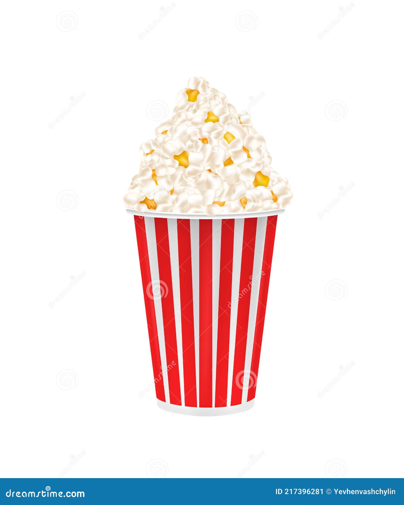 Popcorn in a Cardboard Cup. Vector Image on White Background Stock Vector Illustration of