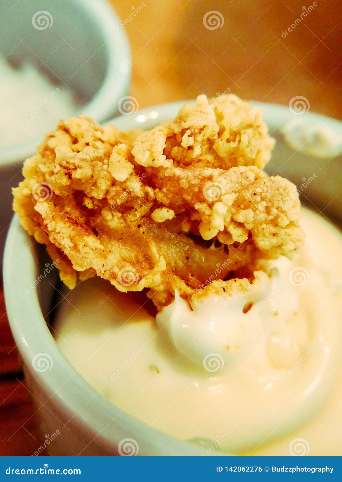 Popcorn Chicken With Tartar Sauce. A Traditional Recipe Of ...