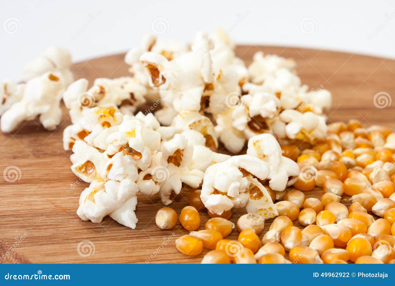 Popcorn and Corn for Popcorn on a Wooden Board Stock Photo Image of corn, fiber 49962922