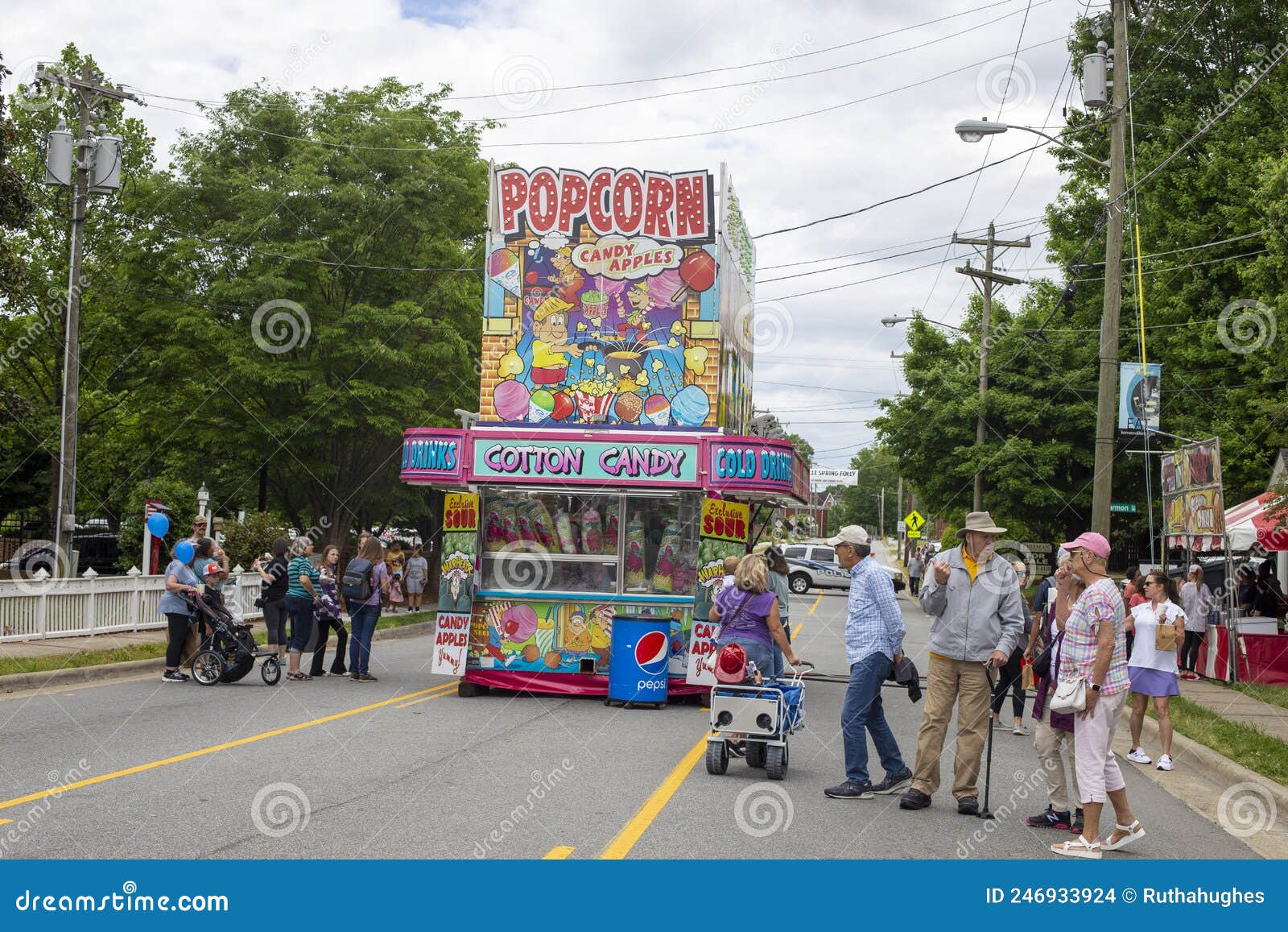 A Popcorn and Cotton Candy Food Vendor Stand at Kernersville Folly
