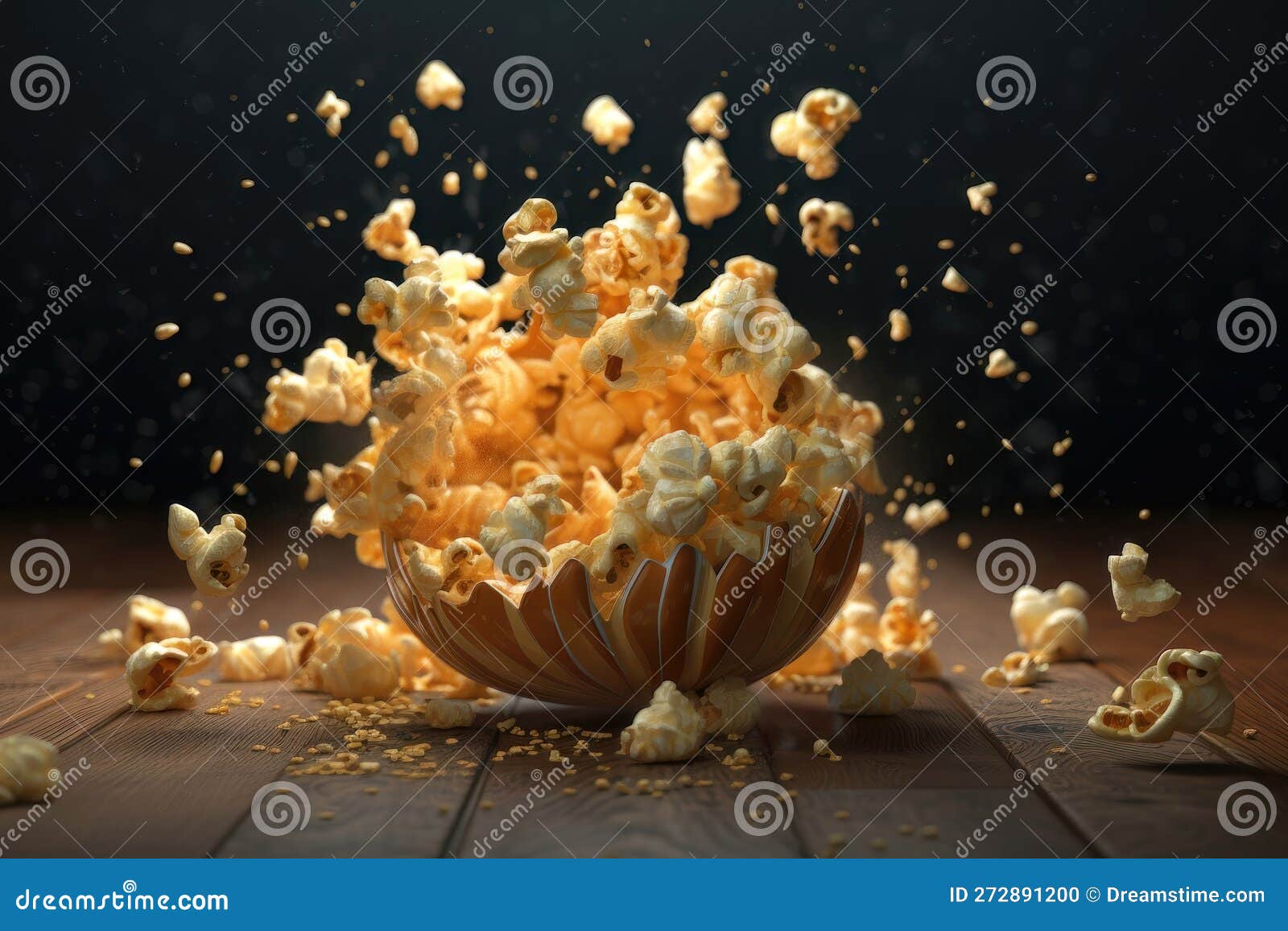 Popcorn Explosion. AI Generated Stock Illustration Illustration of