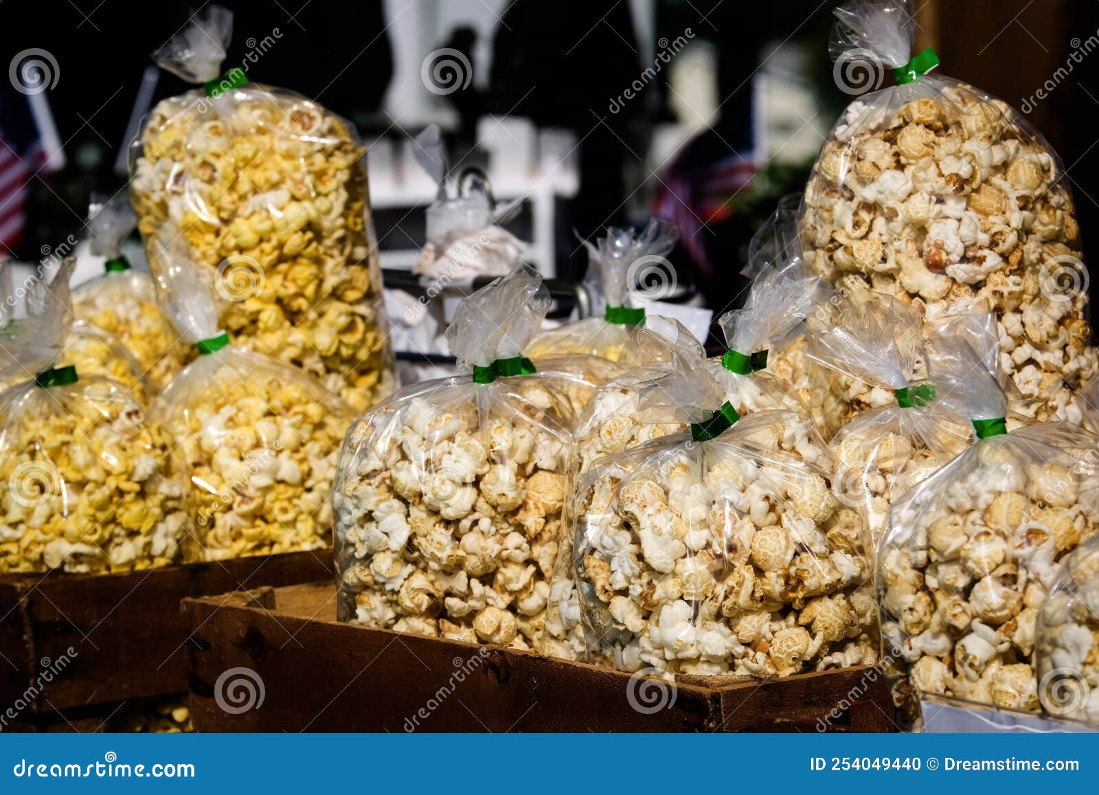 Popcorn at the fair stock photo. Image of food, kettle 254049440
