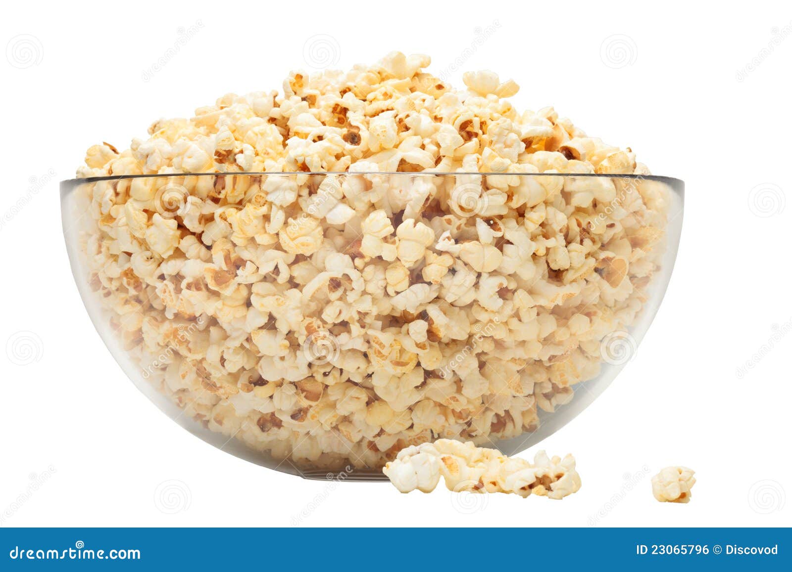 Popcorn in glass bowl stock photo. Image of kernels, meal 23065796