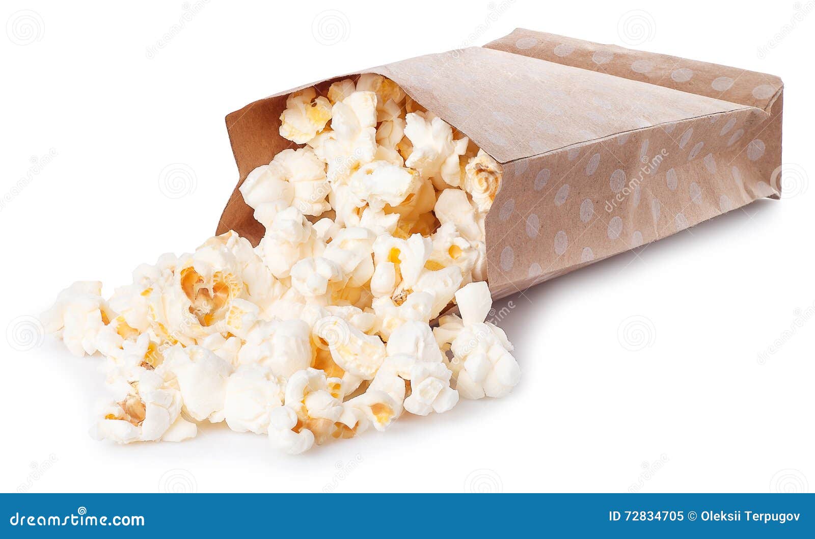 Popcorn A Paper Bowl To A Orange Background, A View From Above. Cup
