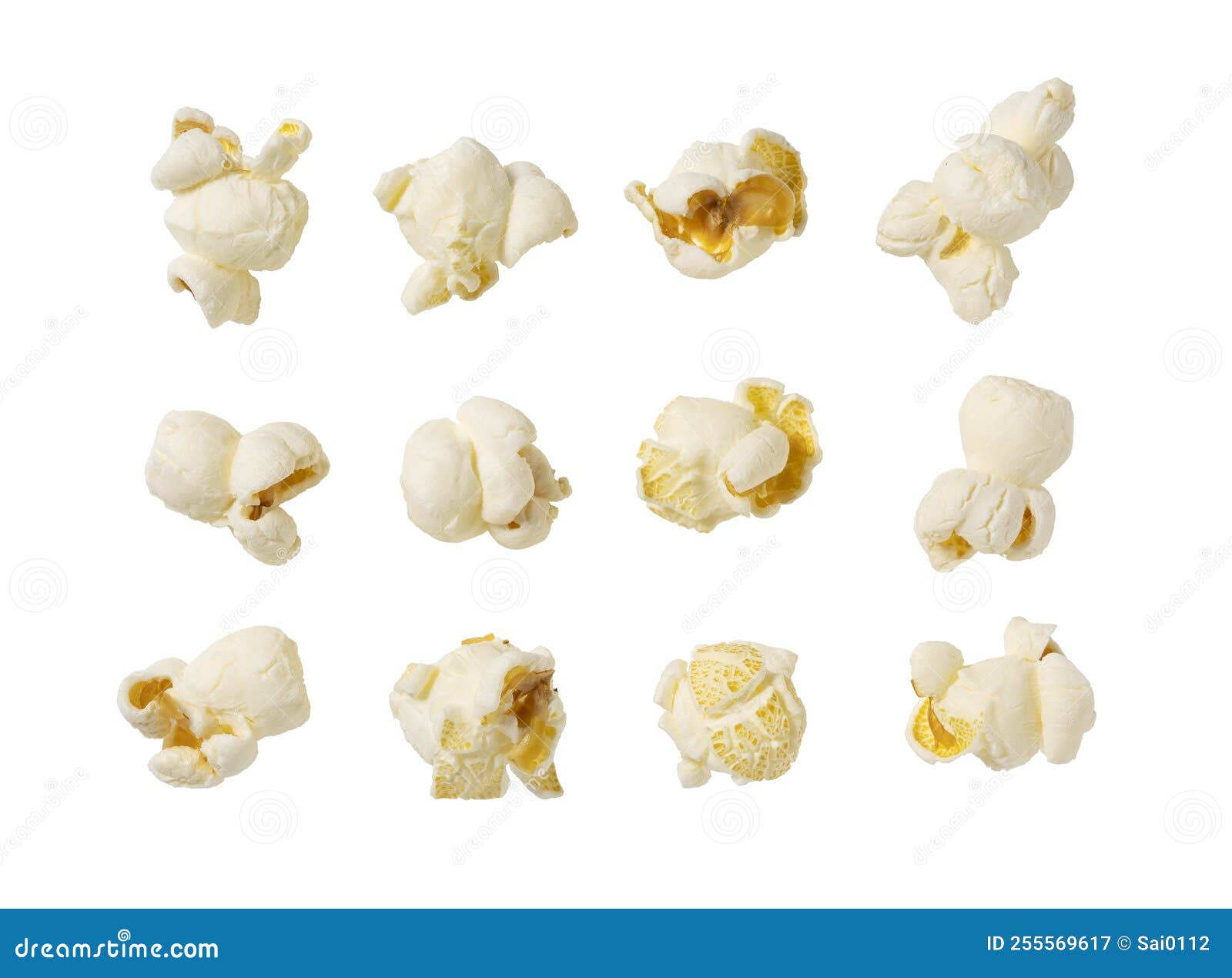 Popcorn Placed on a White Background Stock Image Image of macro, heap