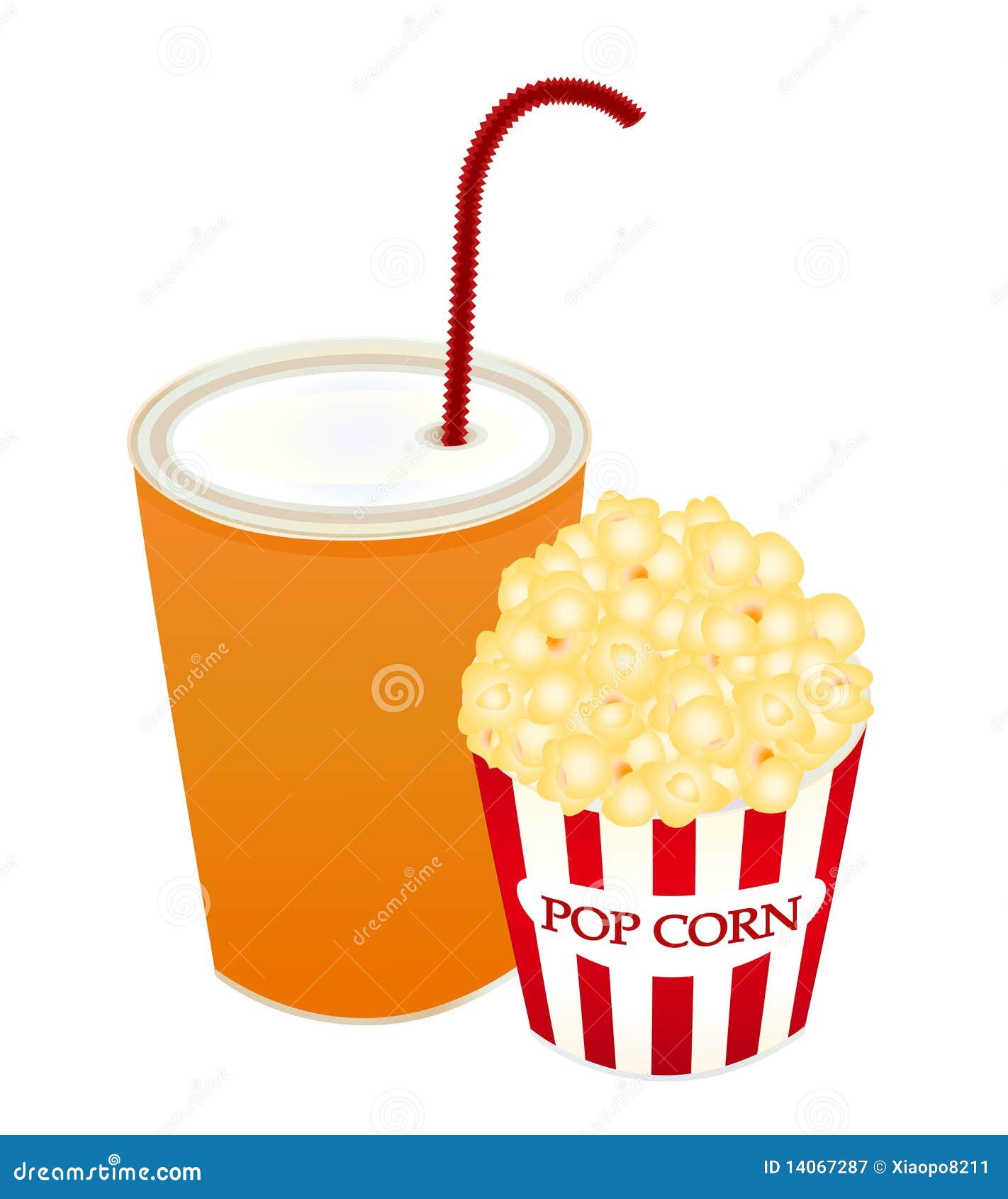 Popcorn and soda stock vector. Illustration of leisure 14067287