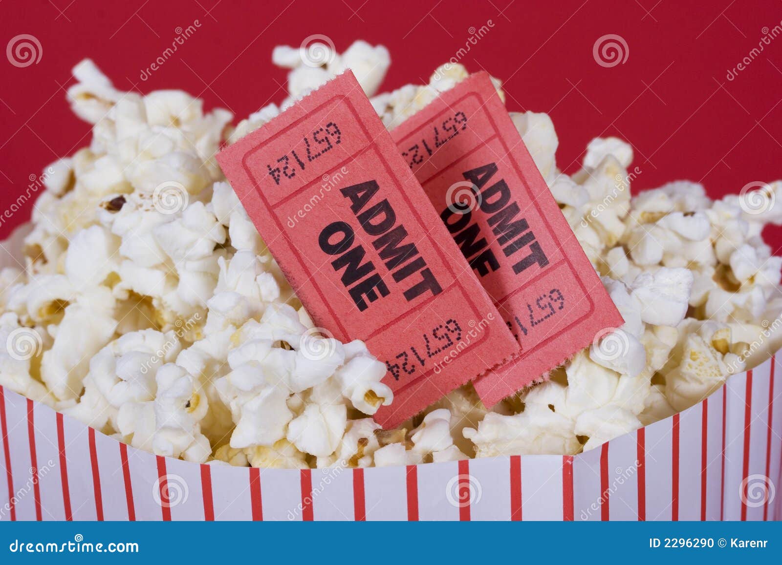 Popcorn and tickets stock photo. Image of tickets, butter 2296290