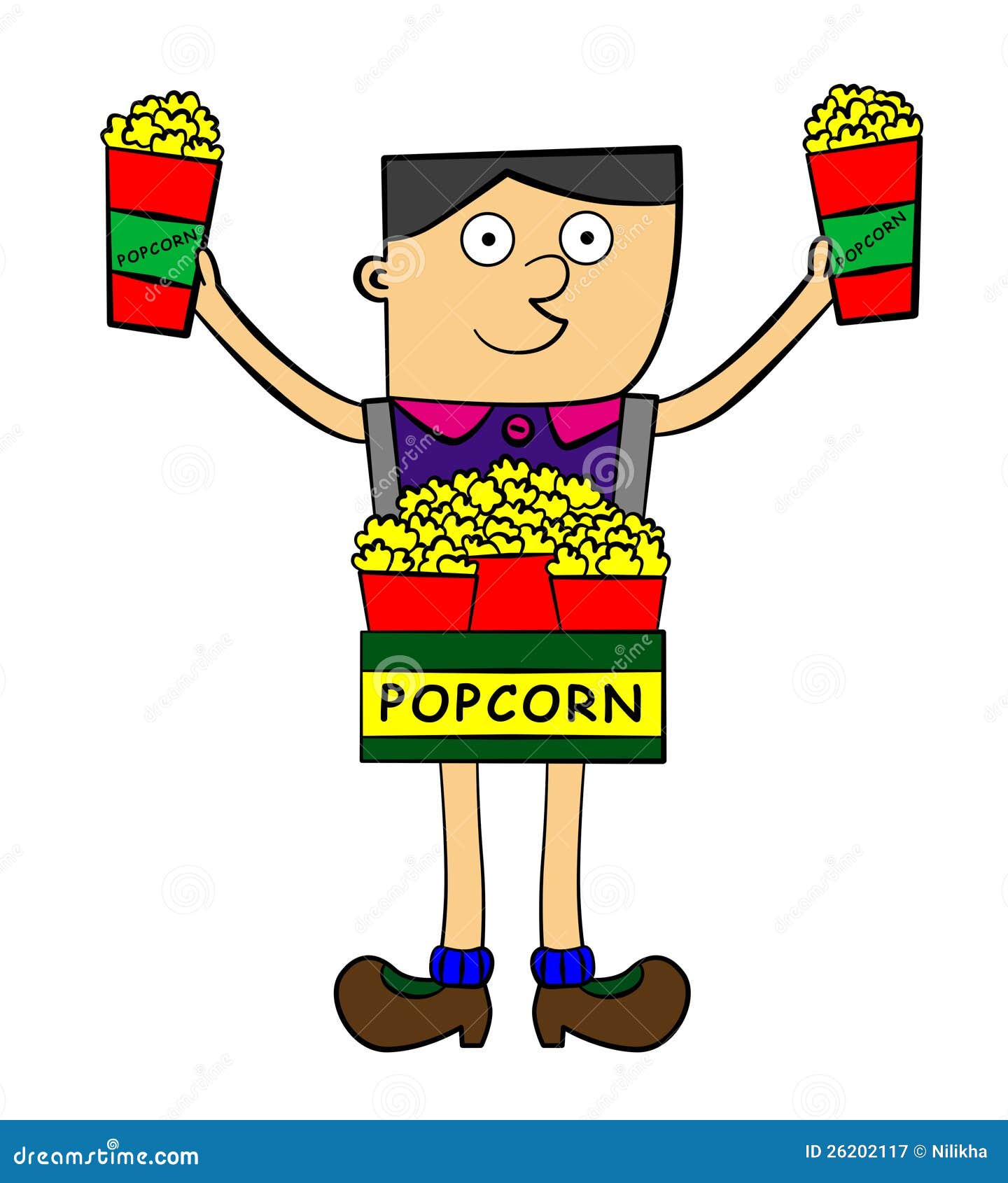 Popcorn vendor stock illustration. Illustration of food 26202117