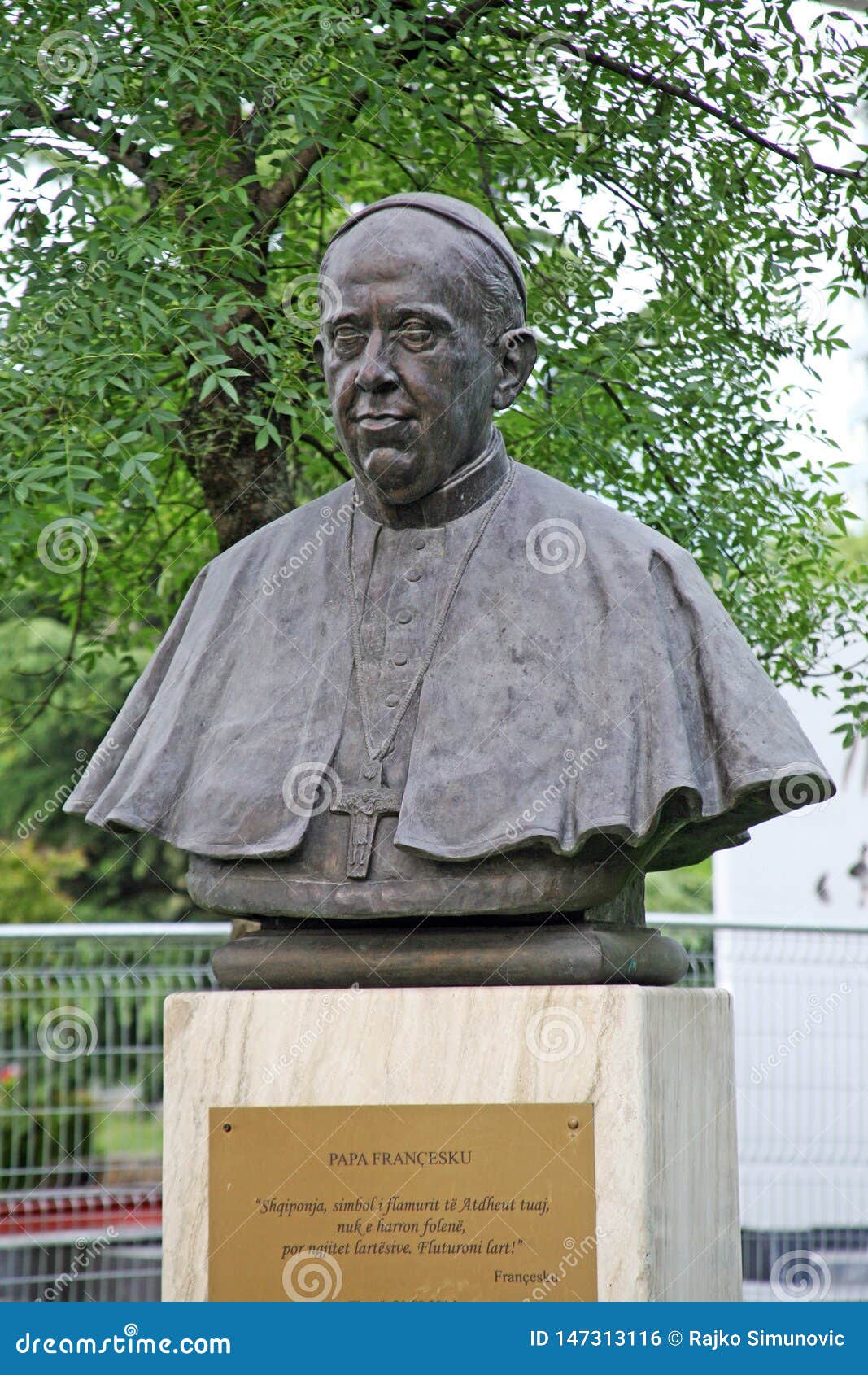 Pope Francis Bust in Tirana,Albania Editorial Photo Image of city