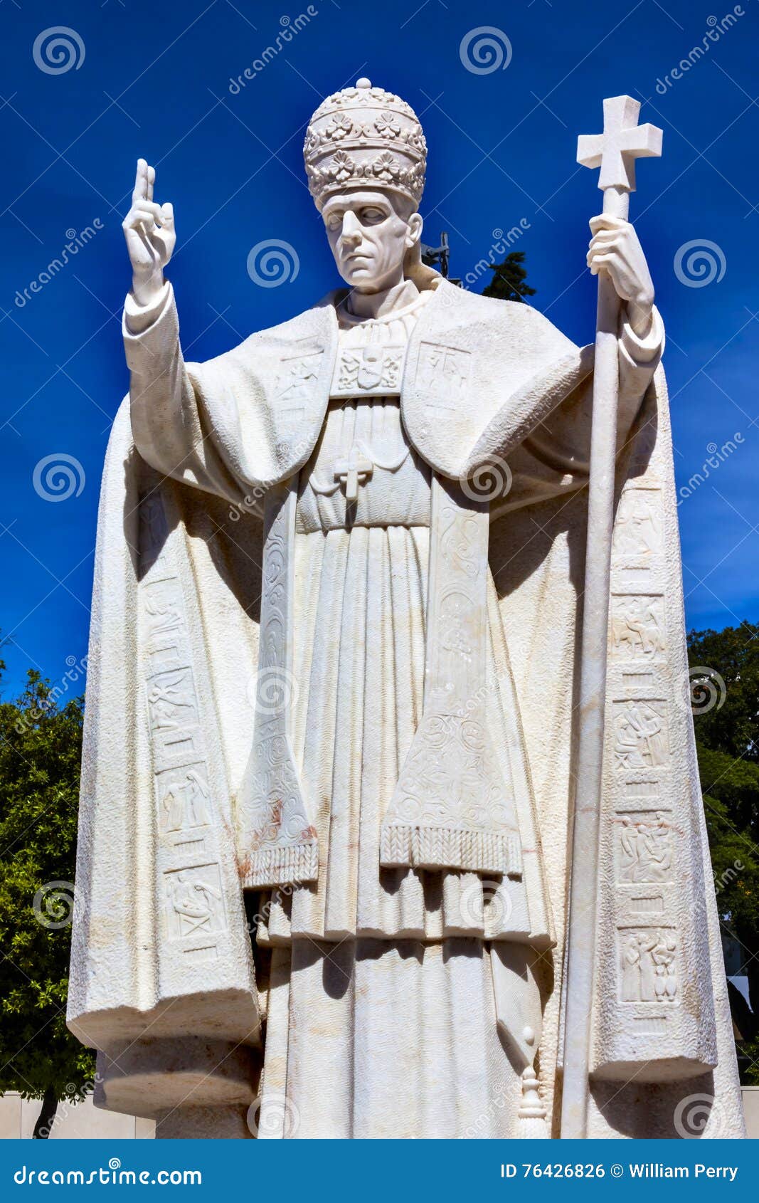 pope pius xii statue basilica of lady of rosary fatima portugal