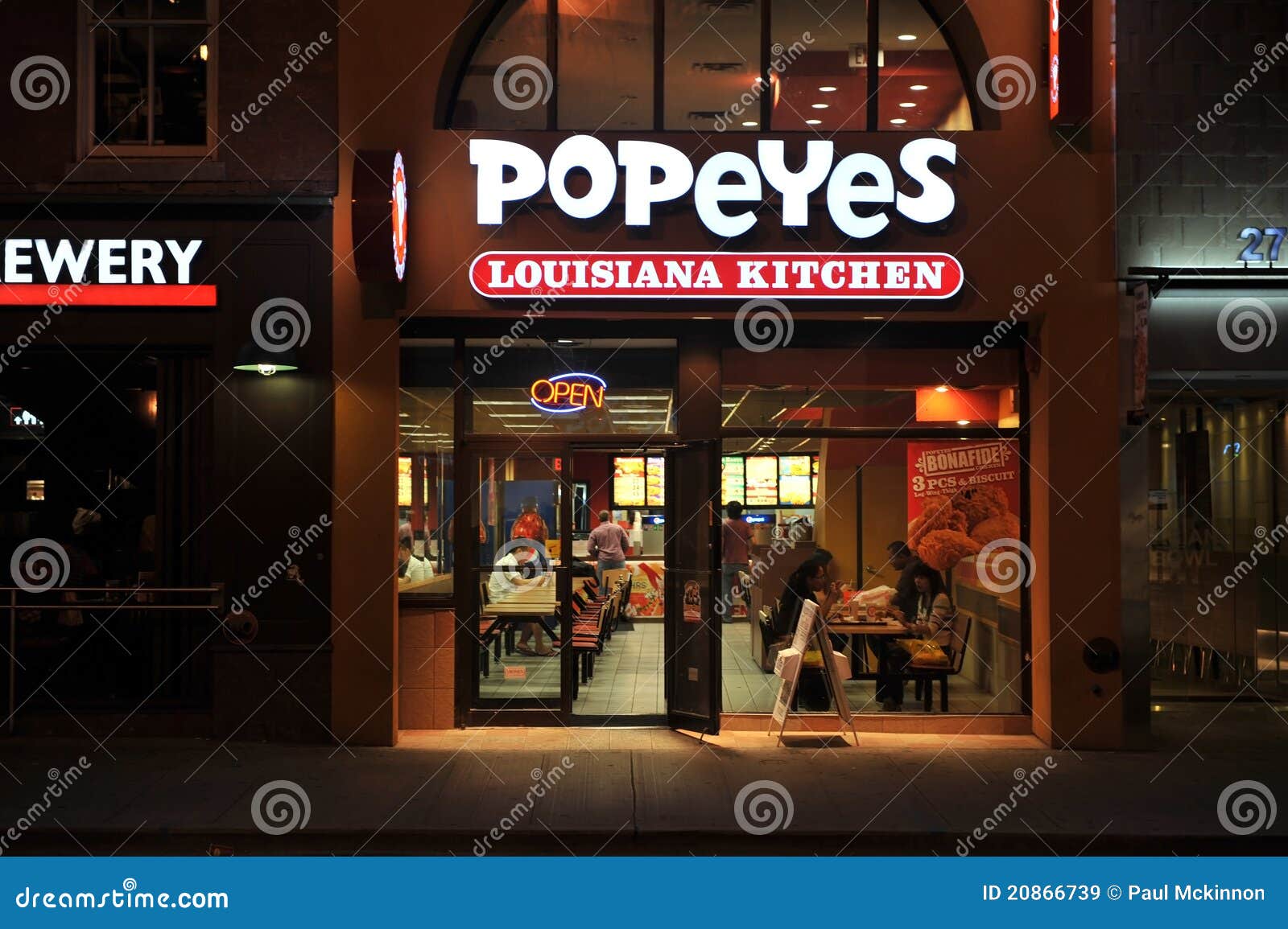 Popeyes Louisiana Kitchen Editorial Stock Image Image Of Neon